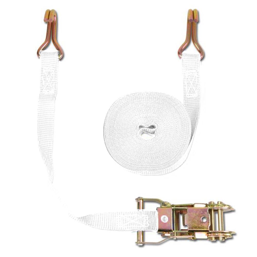 Zurrgurt - Zugkraft 500 daN - 25 mm breit - zweiteilig - Länge 4,50 m - Farbe weiß