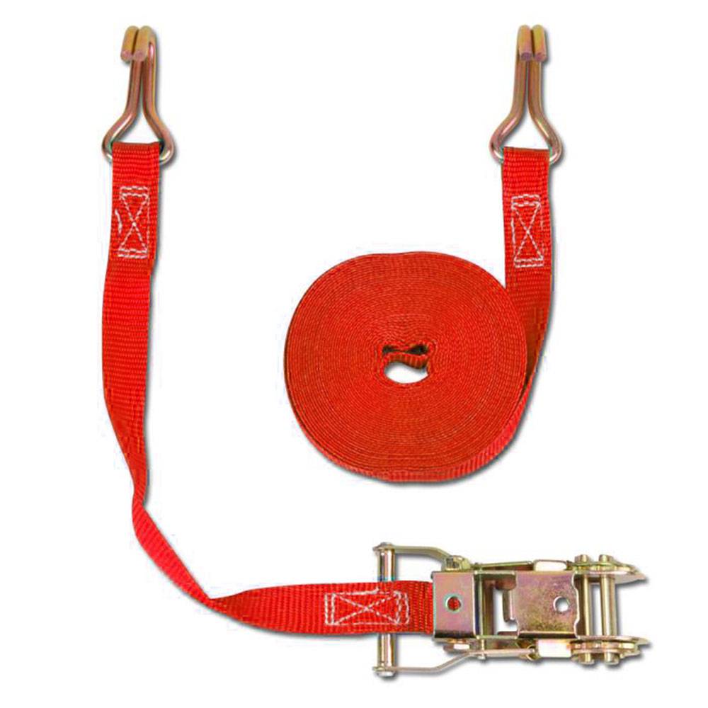 Zurrgurt - Zugkraft 500 daN - 25 mm breit - zweiteilig - Länge 3,50 m - Farbe rot