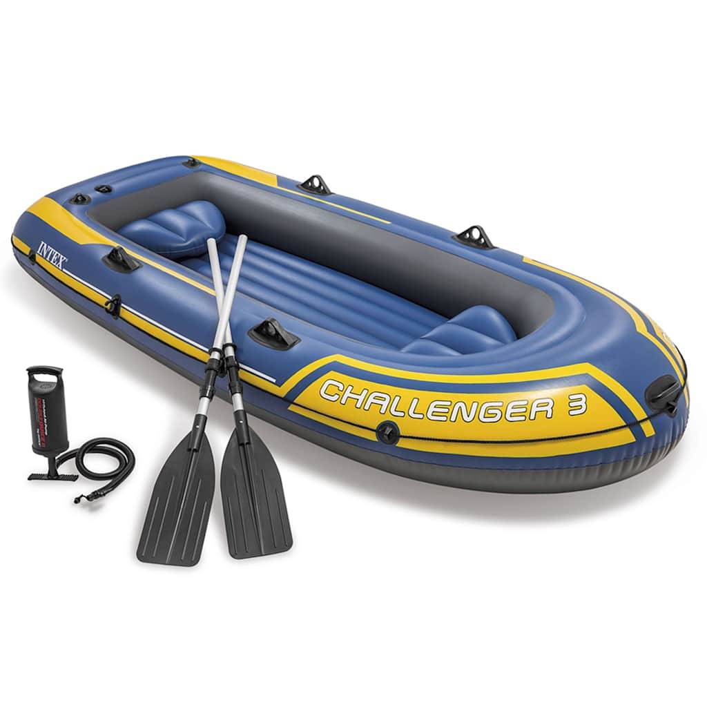 Intex Schlauchboot mit Rudern und Pumpe Challenger 3 Set 68370NP