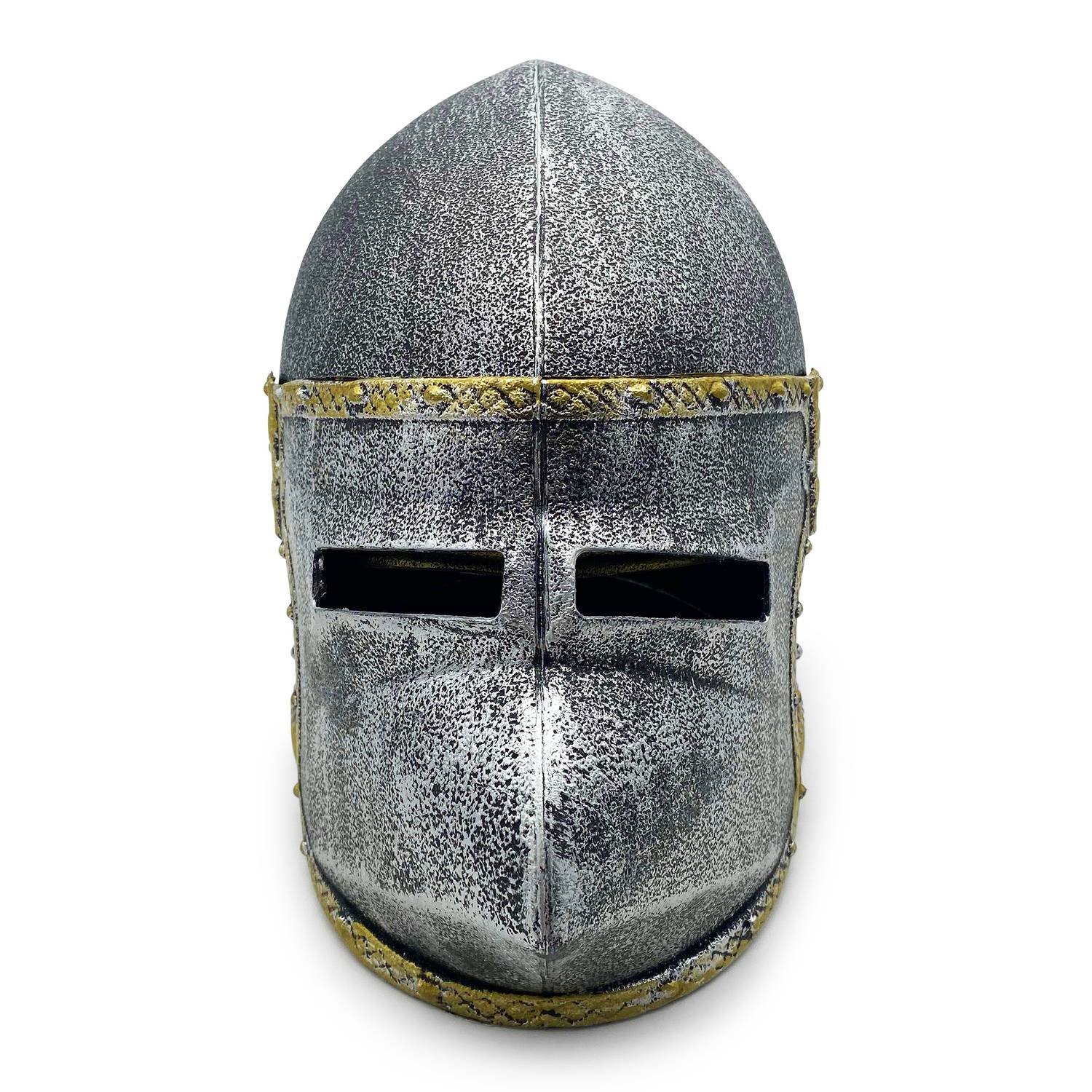 BestSaller 1423 Helm Hundsgugel mit beweglichem Klappvisier für Kinder, Kunststoff, silber/gold