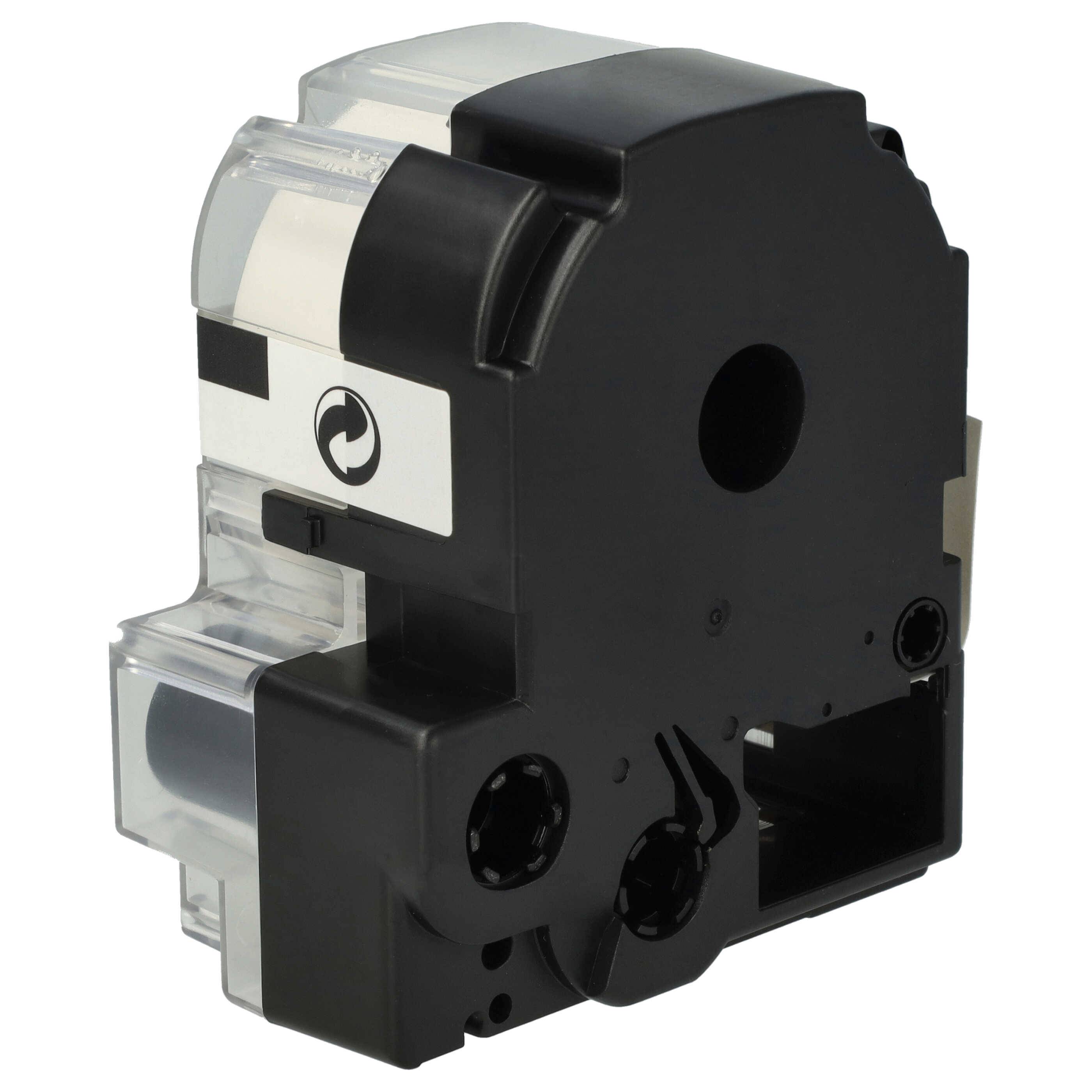 vhbw 50x Schriftband-Kassette kompatibel mit KingJim SR3900C, SR330, SR230C, SR180, SR150, SR300TF, SR3700P Etiketten-Drucker 36mm Schwarz auf Weiß