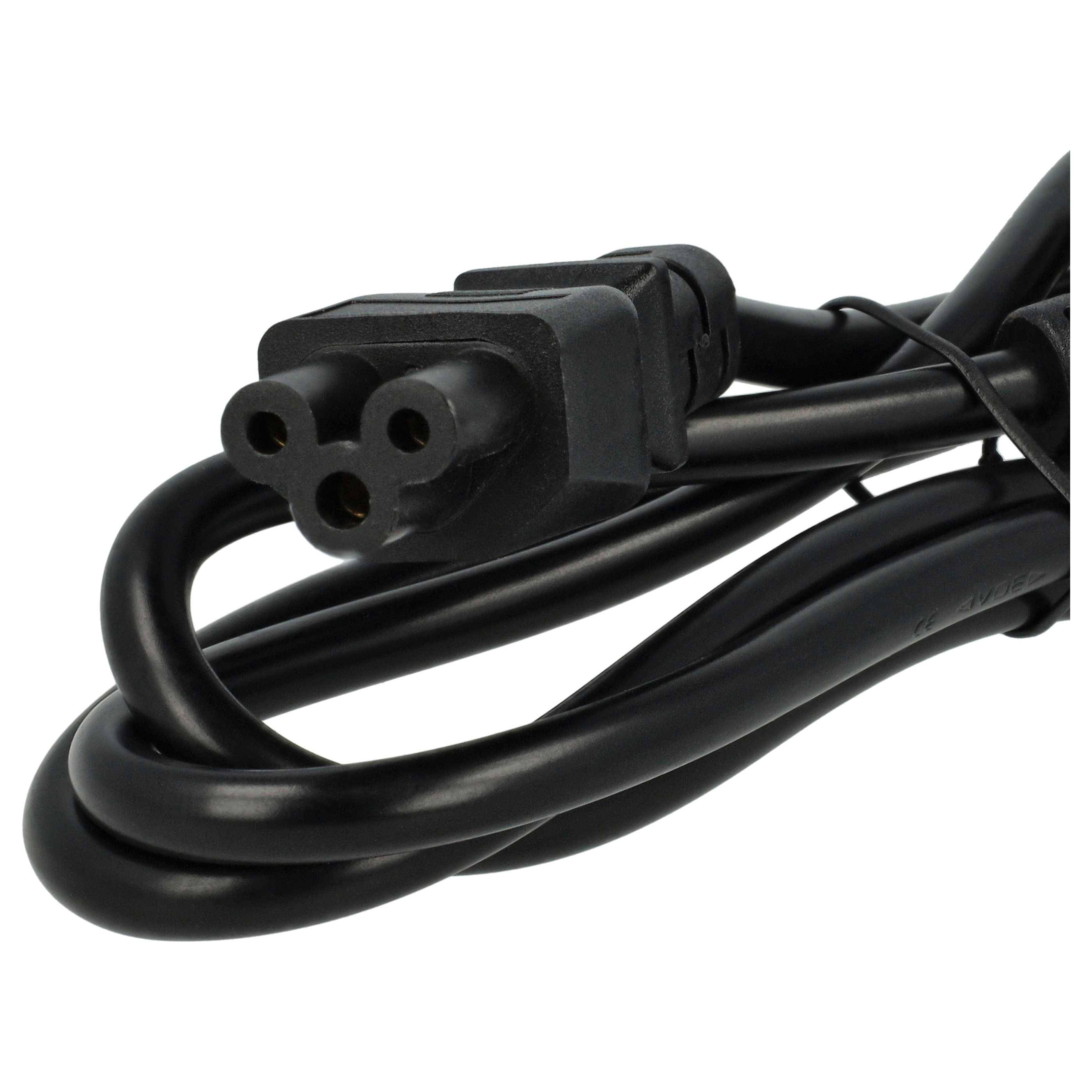 vhbw 5x Netzkabel Schutzkontaktstecker kompatibel mit Vorwerk Kobold VR300, VR100, VR200 - C5 Micky Mouse Kleeblatt Buchse, 1,2 m