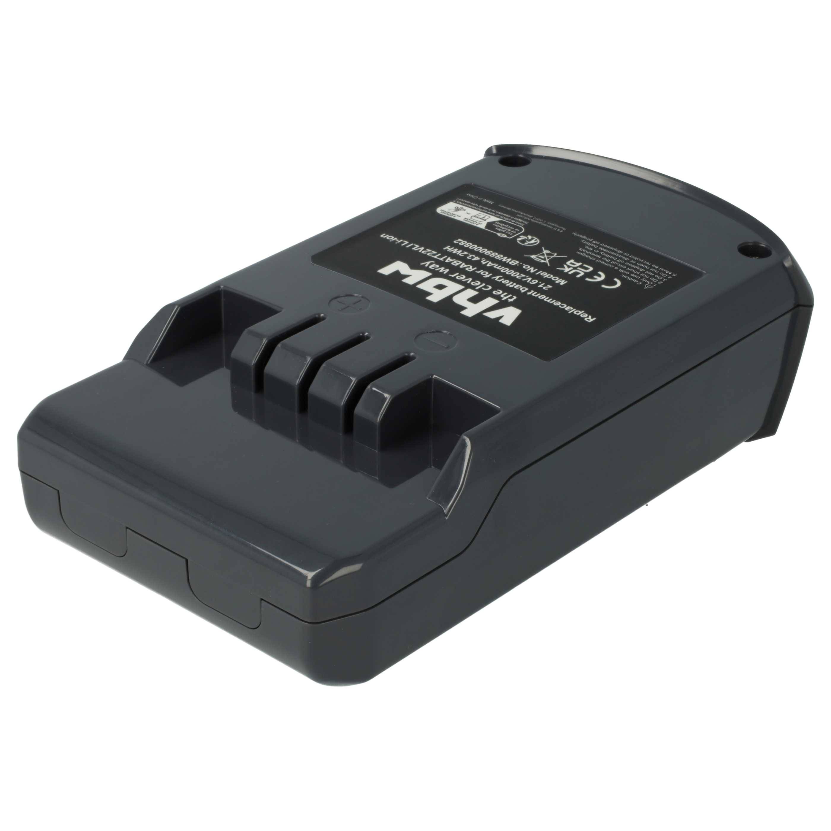 vhbw Akku kompatibel mit Hoover Rhapsody DS22G, DS22G001, DS22GR001, DS22HCB001, DS22PTG001, DS22PTGC001 Staubsauger Schwarz (2000 mAh, 21,6