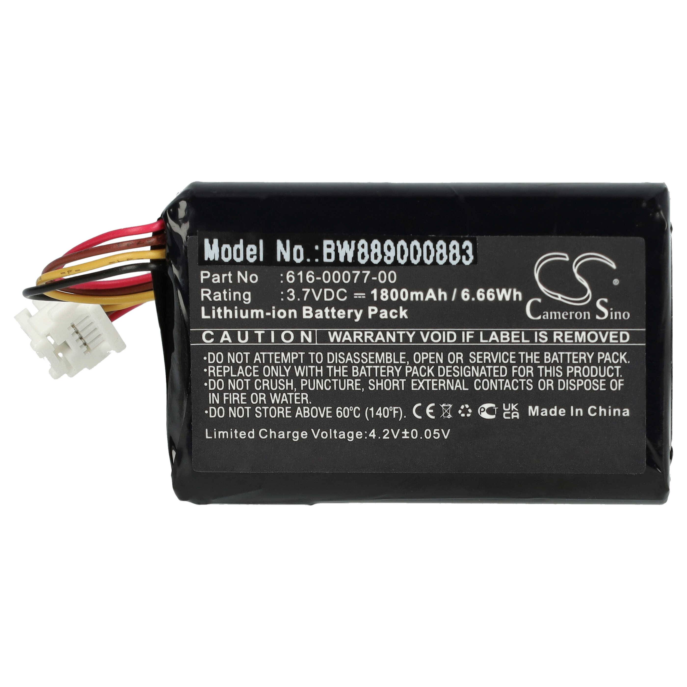 Modell-Nr. BW889000083' Lithium-Ionen-Batterie, 3,7 V DC, 1800 mAh, mit Warnung vor Auseinanderbau und ordnungsgemäßer Gebrauchsanweisung.