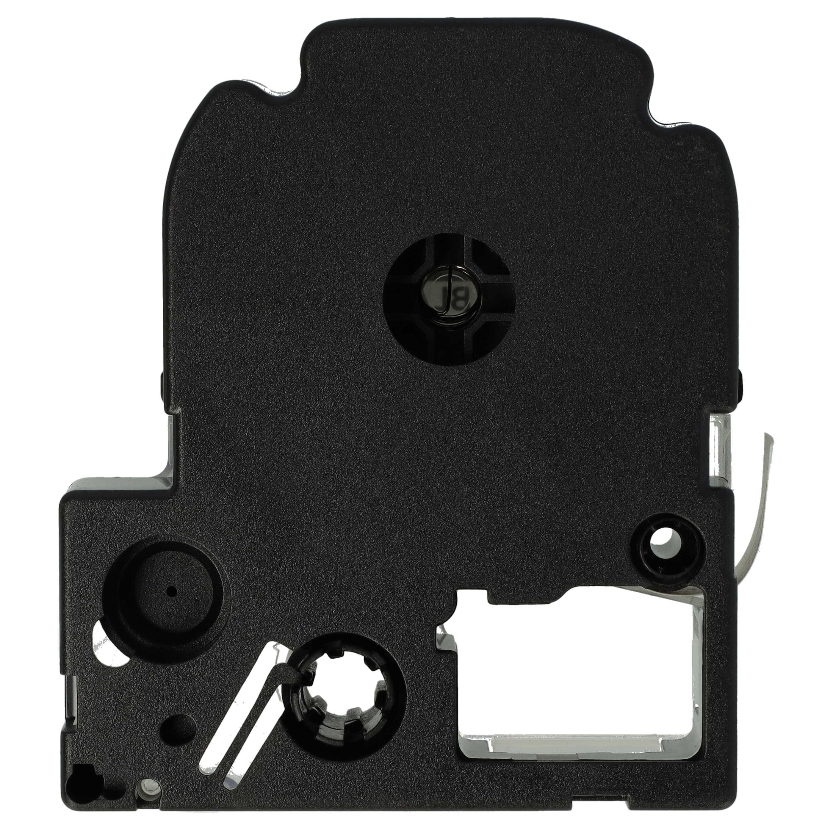 vhbw 50x Schriftband-Kassette kompatibel mit KingJim SR950, SR-PBW1, SR-RK1 Etiketten-Drucker 12mm Schwarz auf Weiß