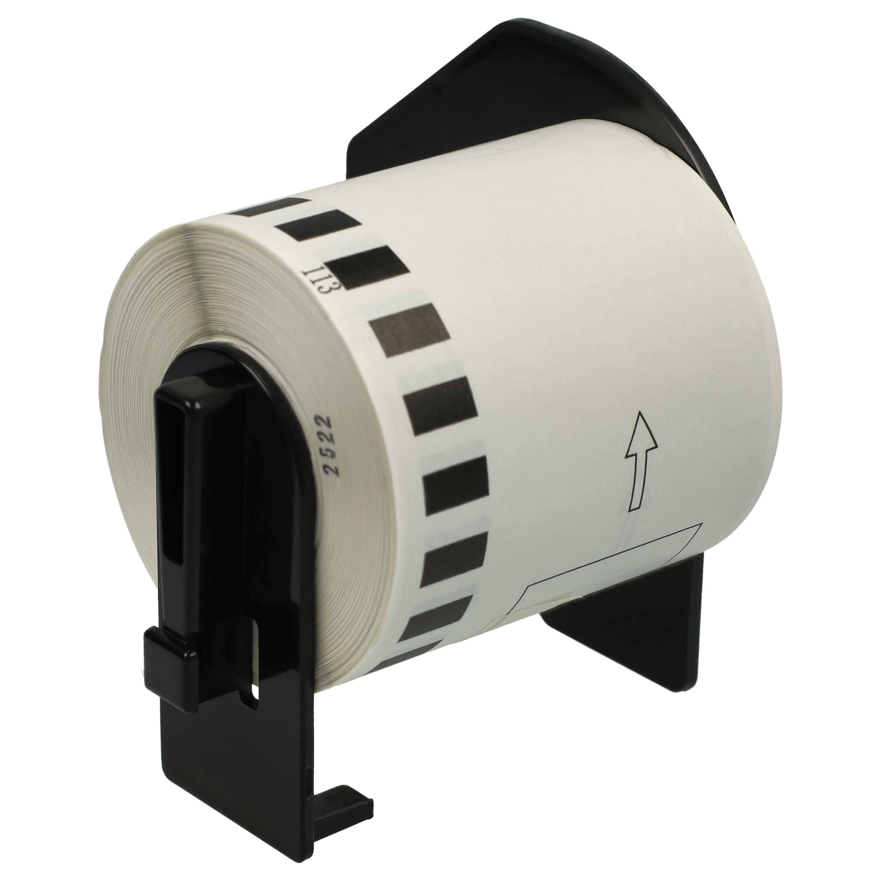 vhbw Etiketten-Rolle mit Halter 62mm x 15,24m kompatibel mit Brother P-Touch QL 820 NWBc, QL 820 NWB Etiketten-Drucker - Selbstklebend