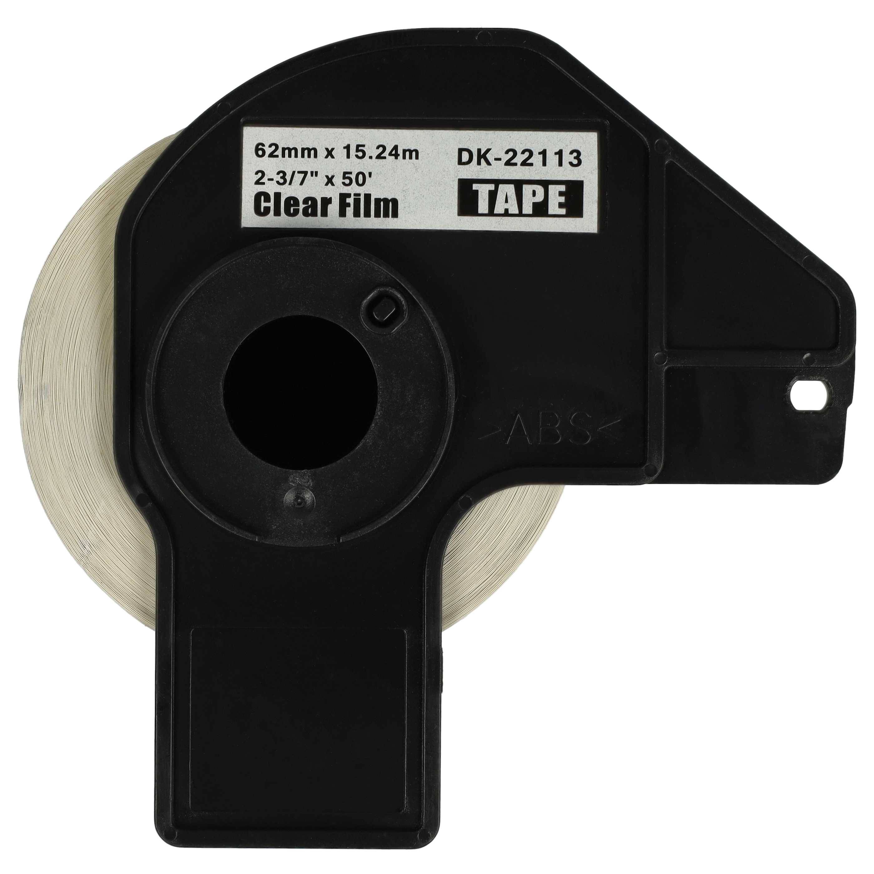 vhbw Etiketten-Rolle mit Halter 62mm x 15,24m kompatibel mit Brother P-Touch QL 820 Series Etiketten-Drucker - Selbstklebend