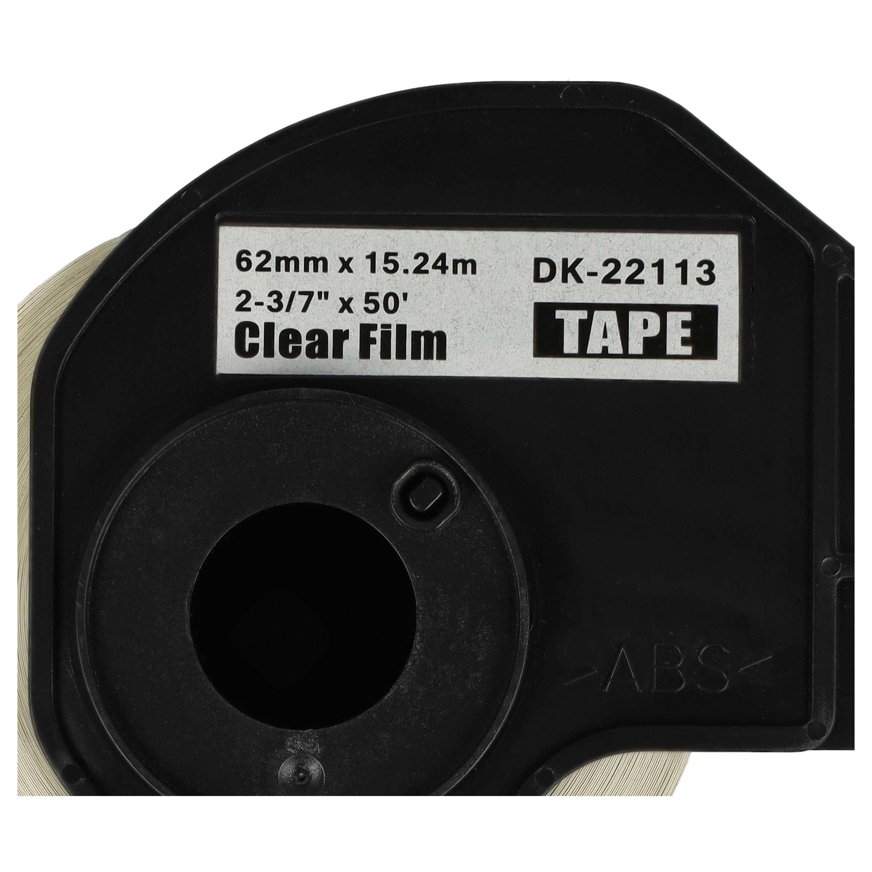 vhbw Etiketten-Rolle mit Halter 62mm x 15,24m kompatibel mit Brother P-Touch QL 820 Series Etiketten-Drucker - Selbstklebend