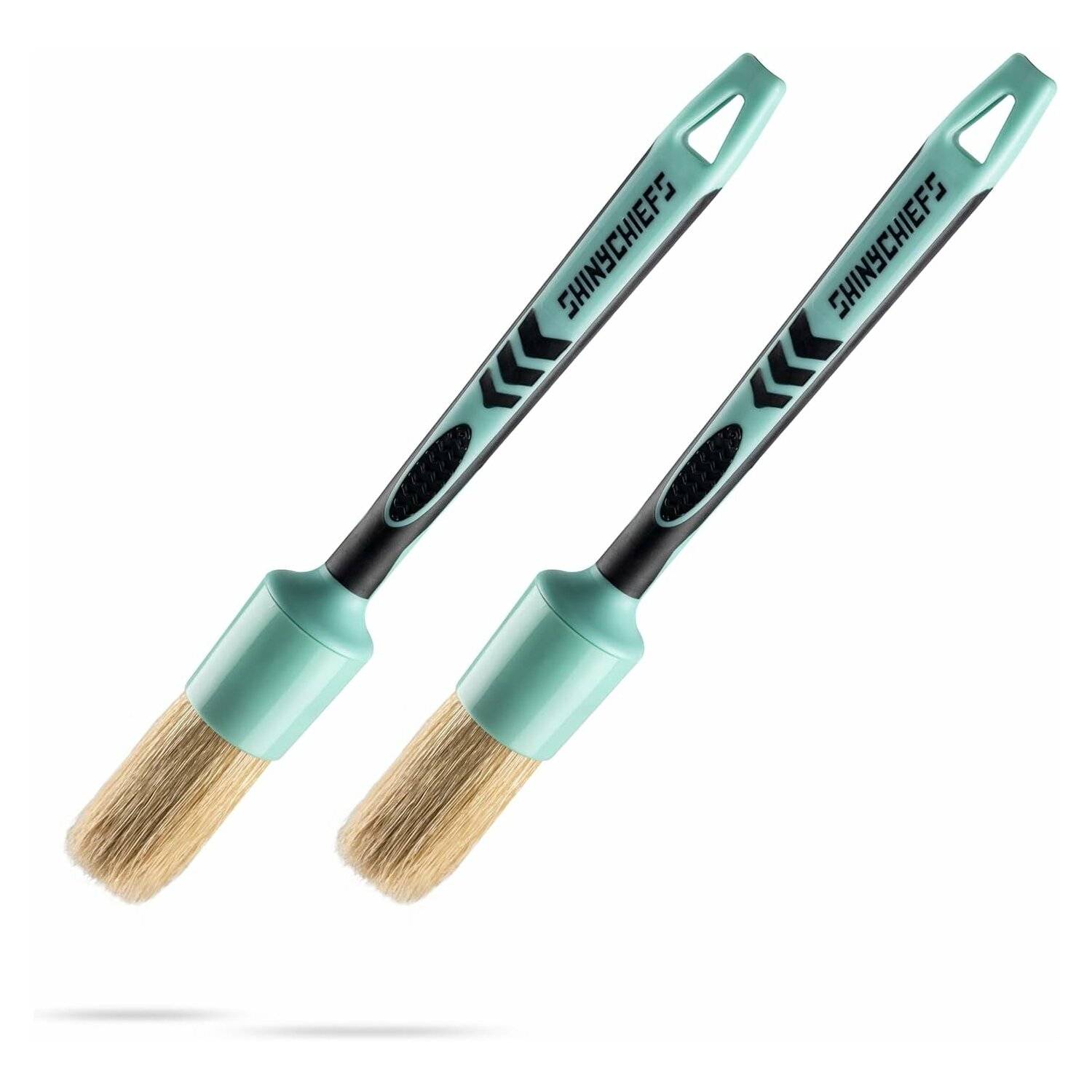 2er Set Detailing Brush - Wildschweinborsten Auto-Pinsel zur gründlichen Reinigung schwer zugänglicher Stellen 23cm