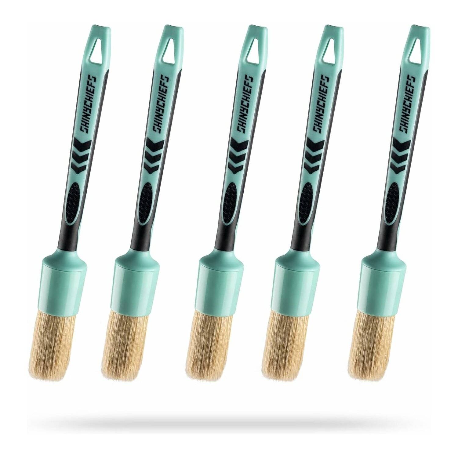 5er Set Detailing Brush - Wildschweinborsten Auto-Pinsel zur gründlichen Reinigung schwer zugänglicher Stellen 23cm