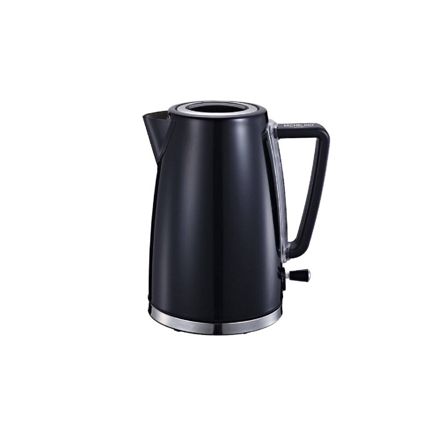 Serie Leonidas Edelstahl Wasserkocher 1,7 Liter 2200 Watt 360 Grad Kontaktsockel Schwarz