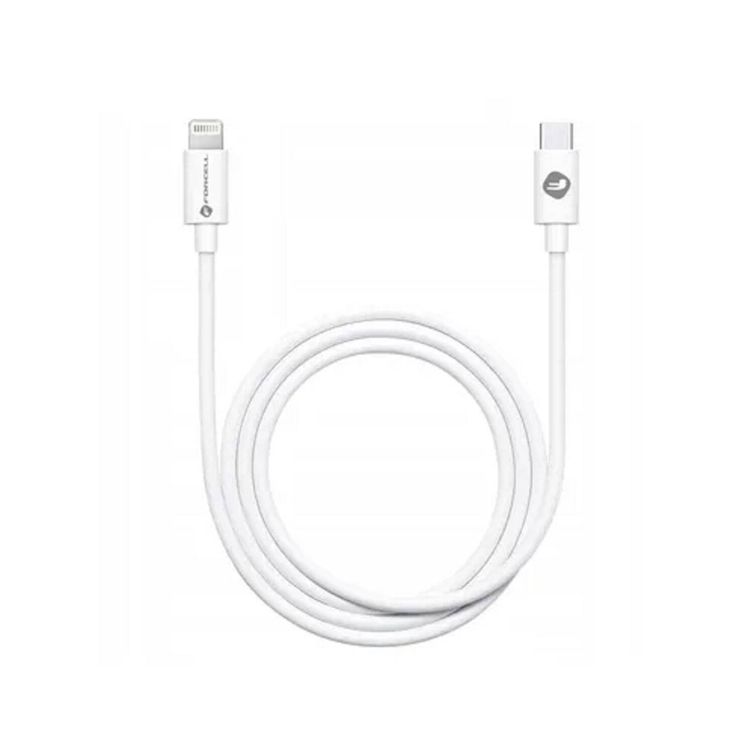 FORCELL Kabel Typ C zu Lightning 8-polig Power Delivery PD20W C291 TUBA weiß 1 Meter