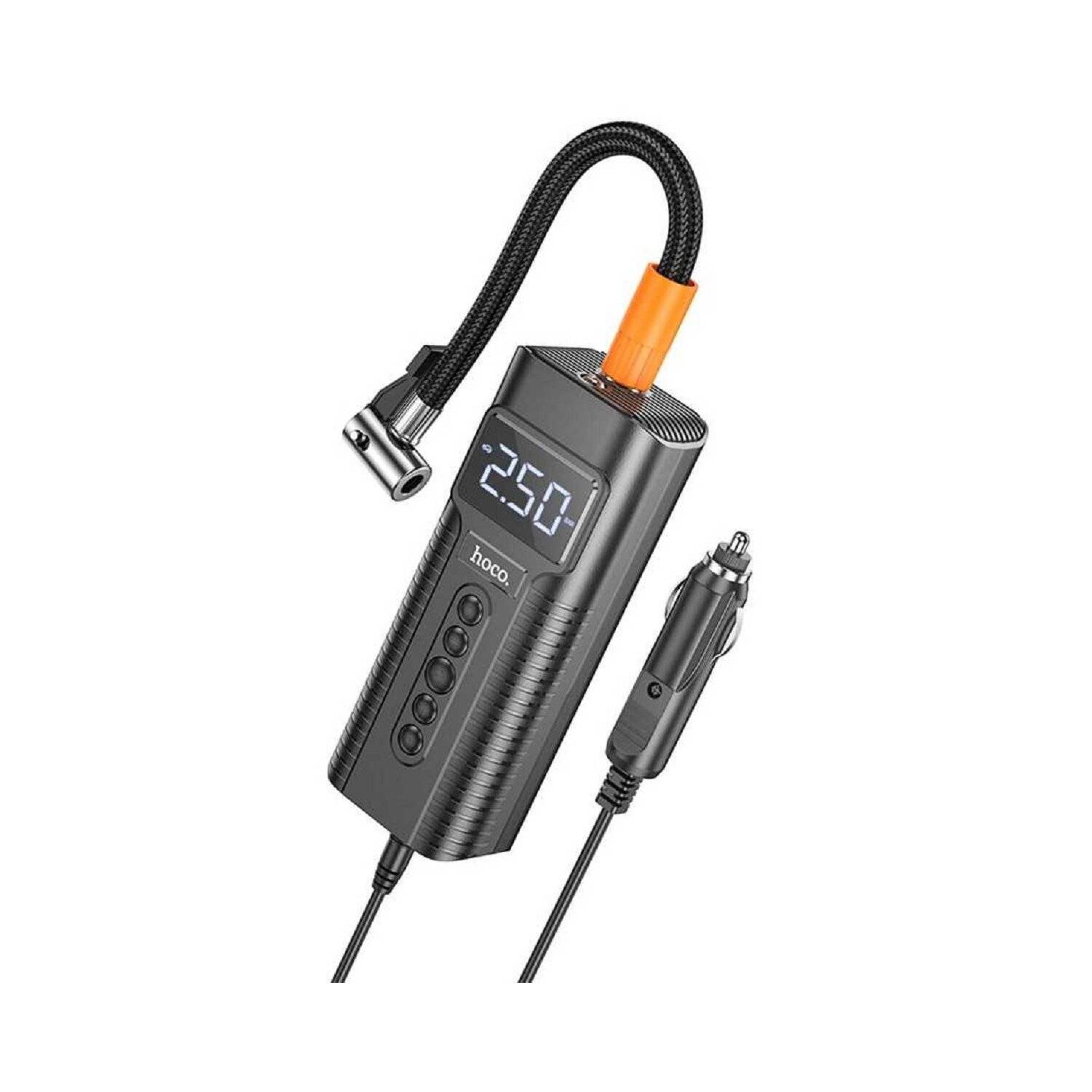 Intelligente Luftpumpe Hoco PH55 Roys 2,5 bar Luftdruck mit LED-Funktionsanzeige und LED-Licht Schwarz