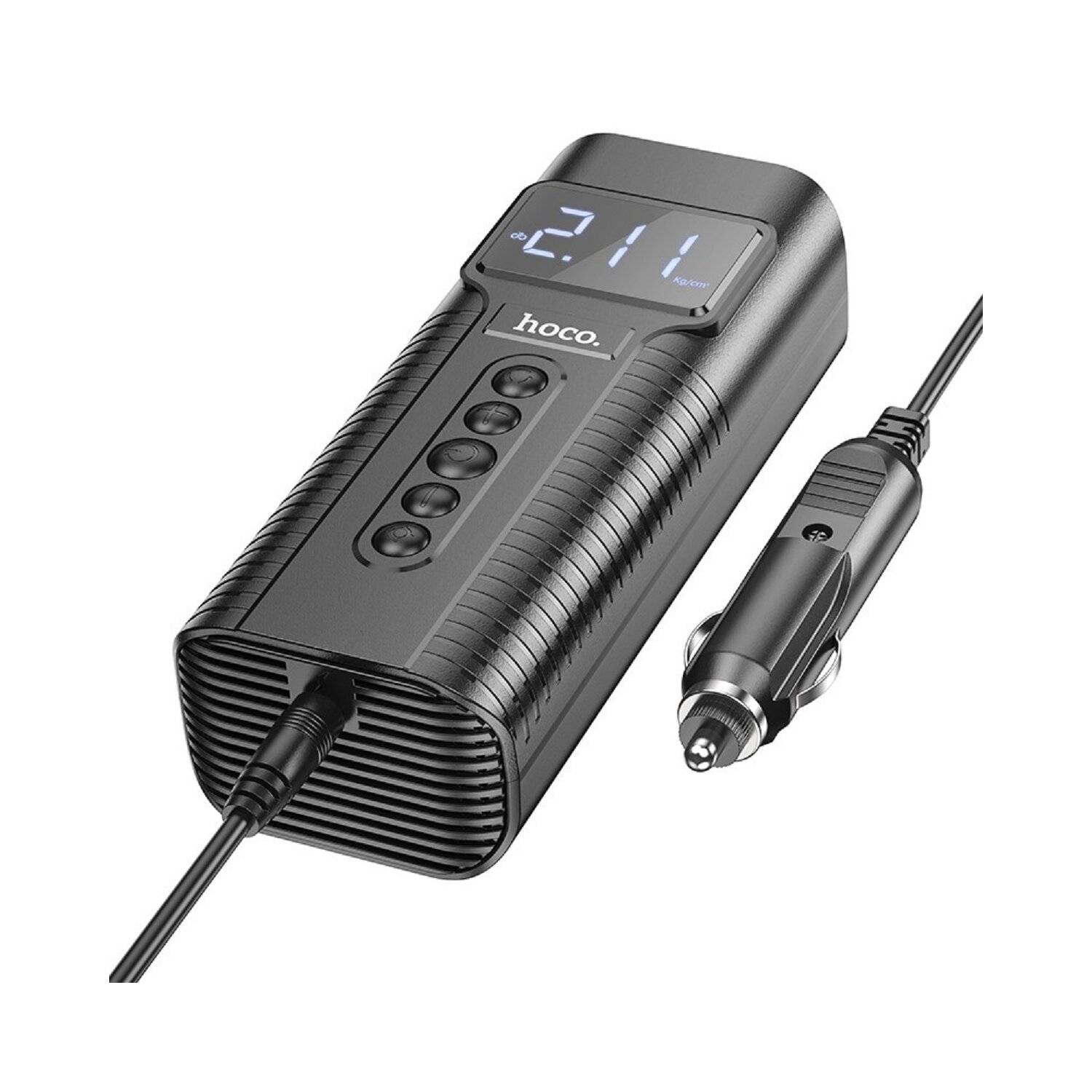 Intelligente Luftpumpe Hoco PH55 Roys 2,5 bar Luftdruck mit LED-Funktionsanzeige und LED-Licht Schwarz