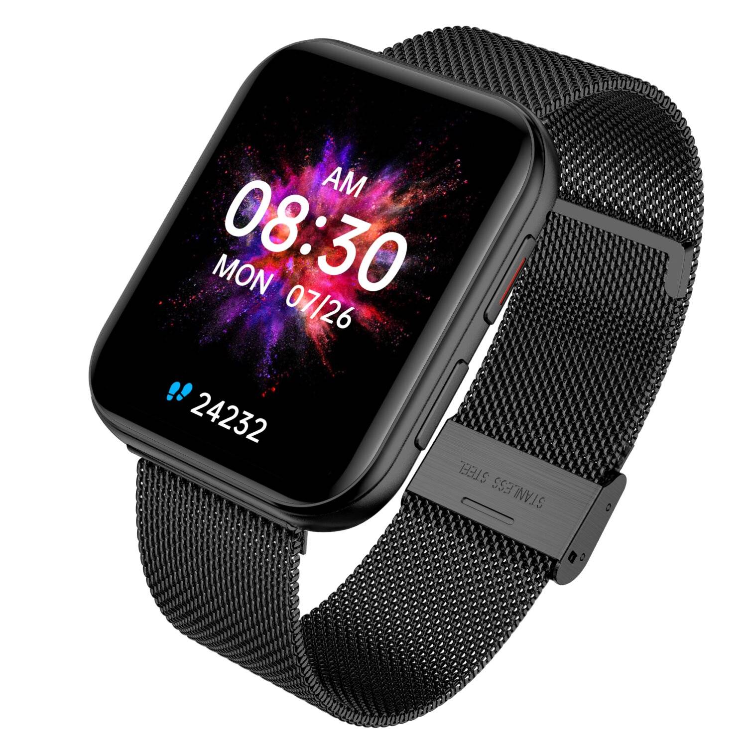Smartwatch GRC Maxx Amoled HD Display 1,78" Anruf & SMS IP68 Wasserdicht Schwarzer Stahl