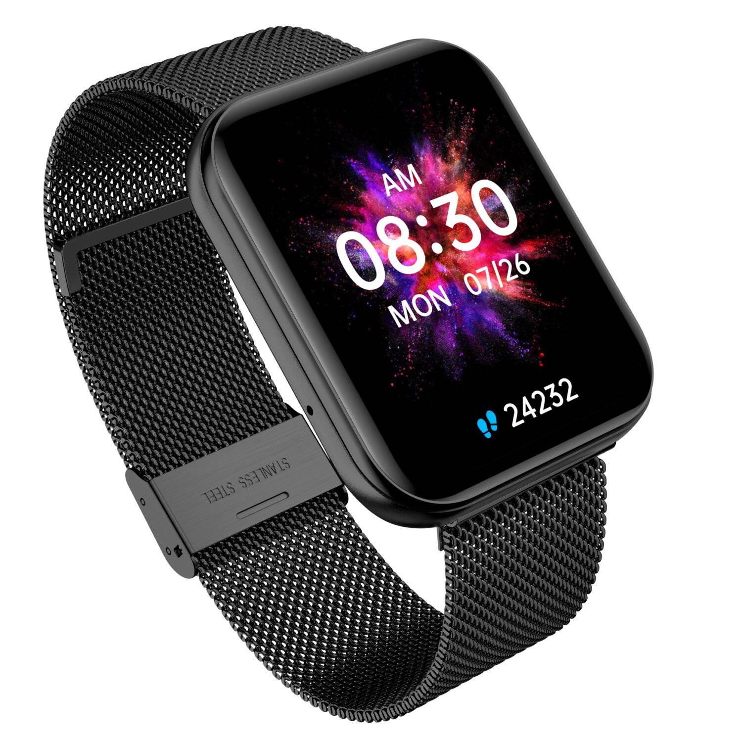 Smartwatch GRC Maxx Amoled HD Display 1,78" Anruf & SMS IP68 Wasserdicht Schwarzer Stahl