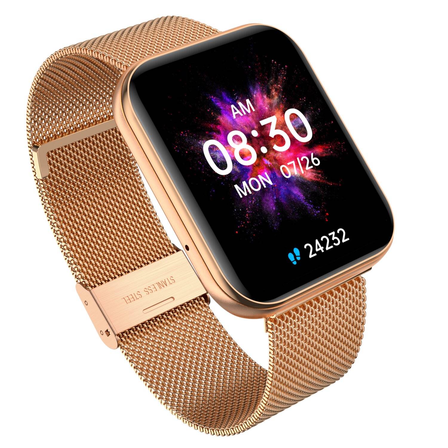 Smartwatch GRC Maxx Amoled HD Display 1,78" Anruf & SMS IP68 Wasserdicht Gold Stahl