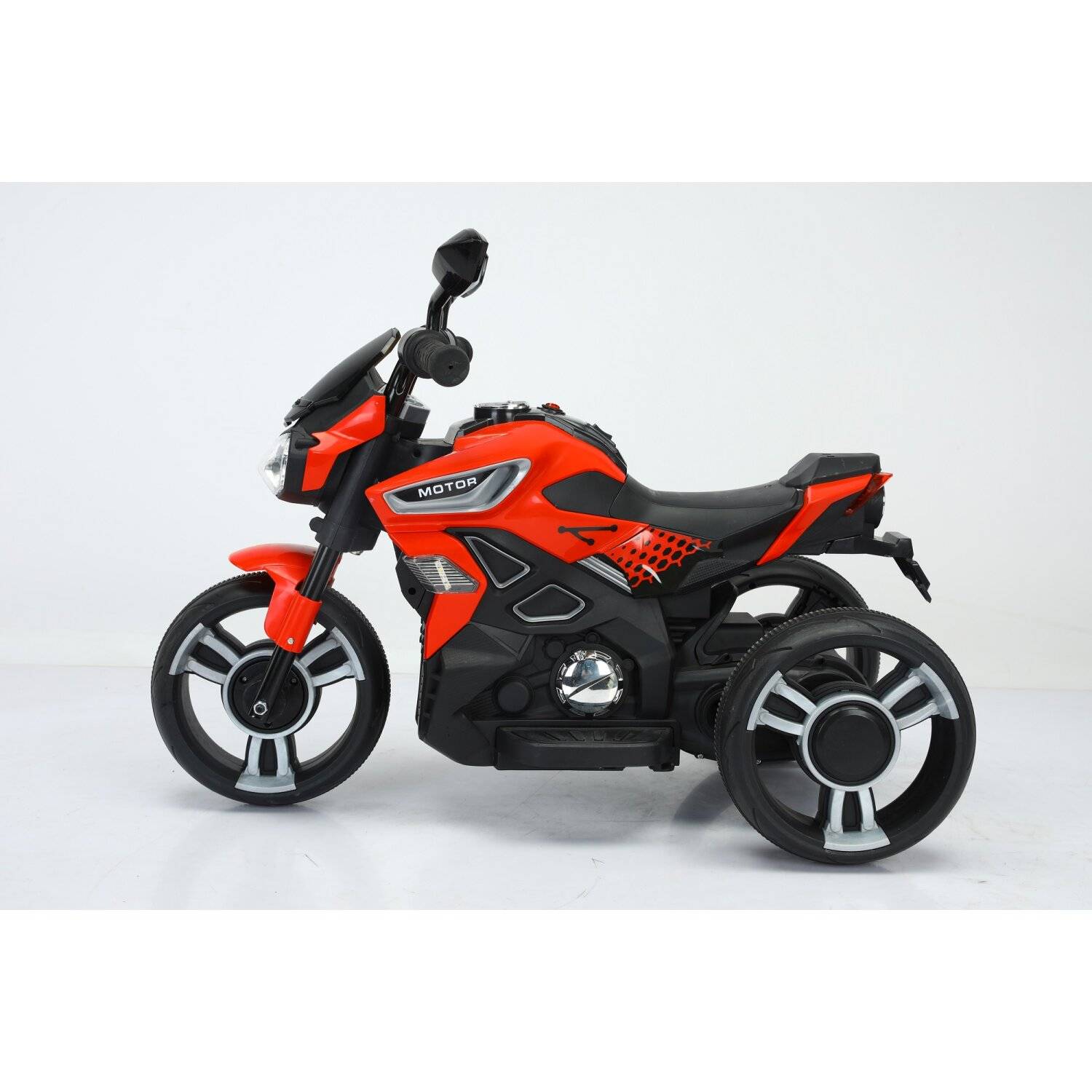 Kinder Dreirädriges Elektro Motorrad 6V4.5AH Bluetooth USB Musik & Licht Rot