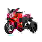 Kinder Dreirädriges Elektro-Motorrad 6V 4Ah-Akku Bluetooth MP3 USB LED-Licht Rot