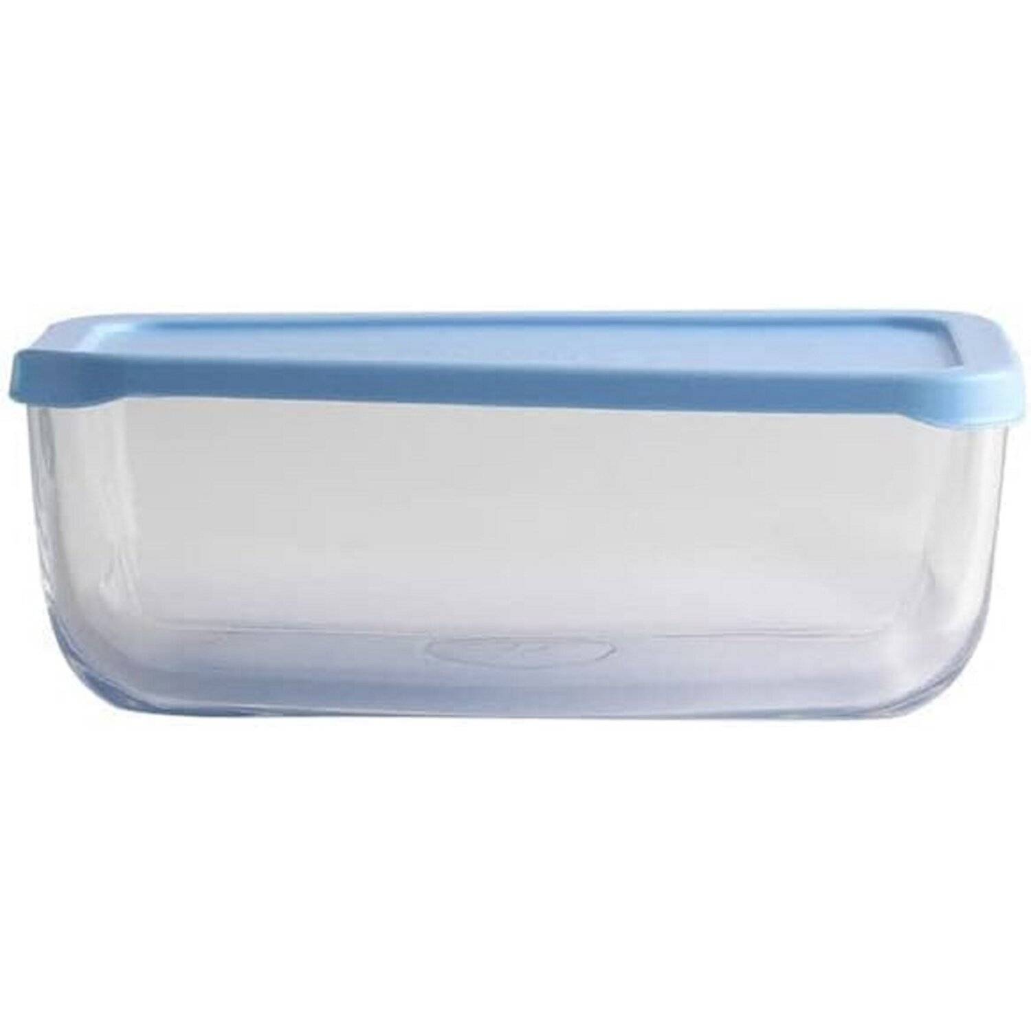 Pasabahce Snow Box Aufbewahrungsset Blau Deckel, 3 Stück - 1200ml + 275cc + 275cc