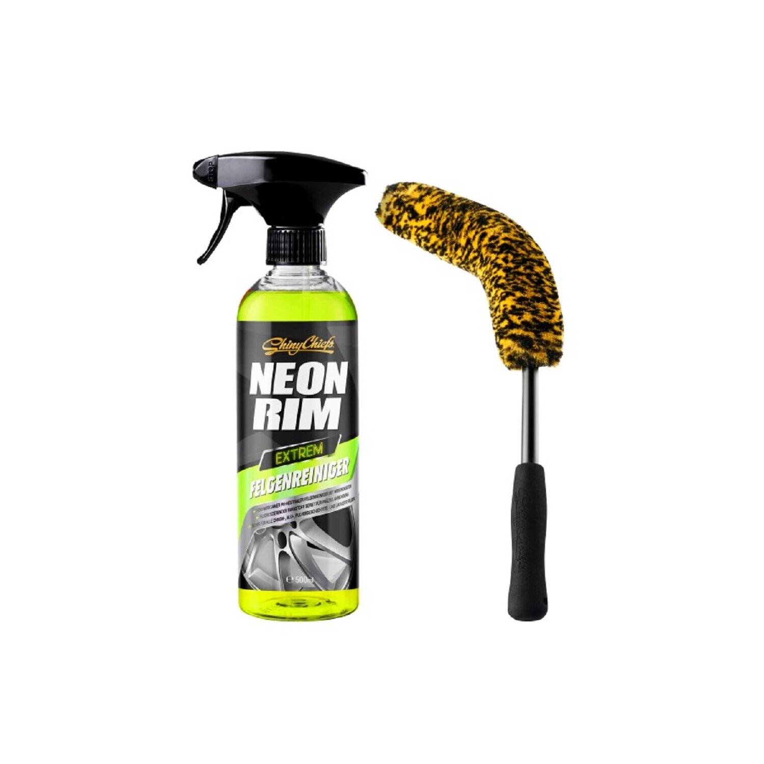 NEONRIM EXTREM FELGENREINIGER 500ML + WHEELBRUSH MIKROFASER FELGENBÜRSTE FLEX