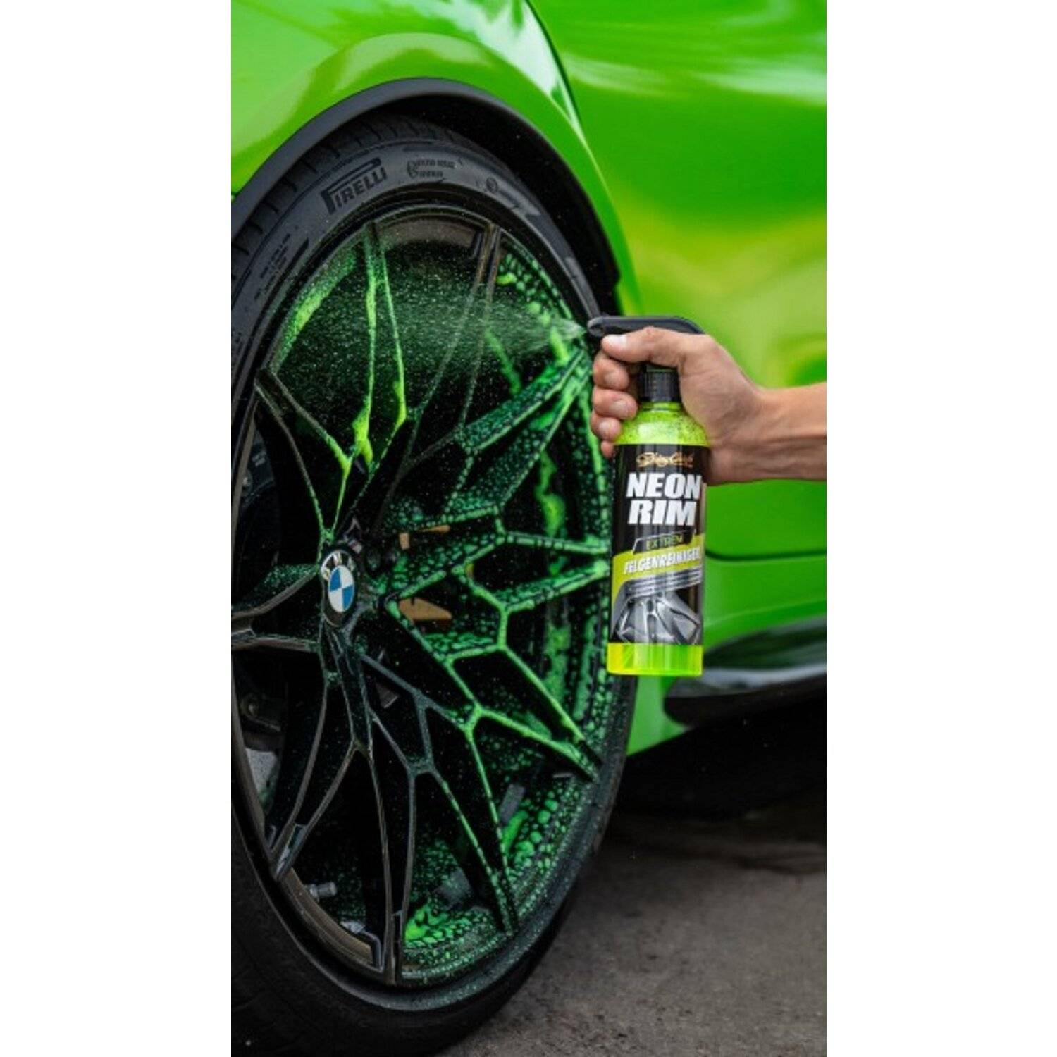 NEONRIM EXTREM FELGENREINIGER 500ML + WHEELBRUSH MIKROFASER FELGENBÜRSTE FLEX