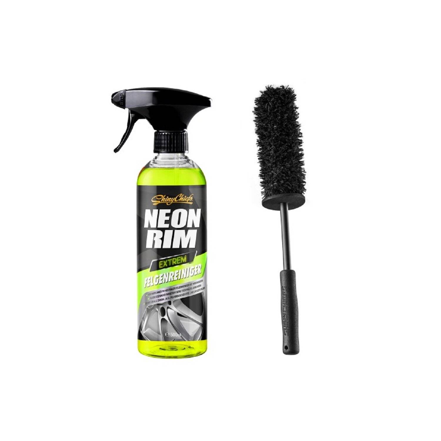 NEONRIM EXTREM FELGENREINIGER 500ML + WHEELBRUSH MIKROFASER FELGENBÜRSTE