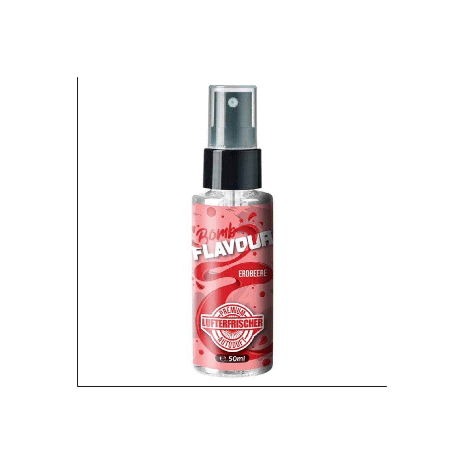 FLAVOUR BOMB Erdbeere- Autoduft mit Erdbeere Geruch - Premium Lufterfrischer für den Auto-Innenraum, 50ml