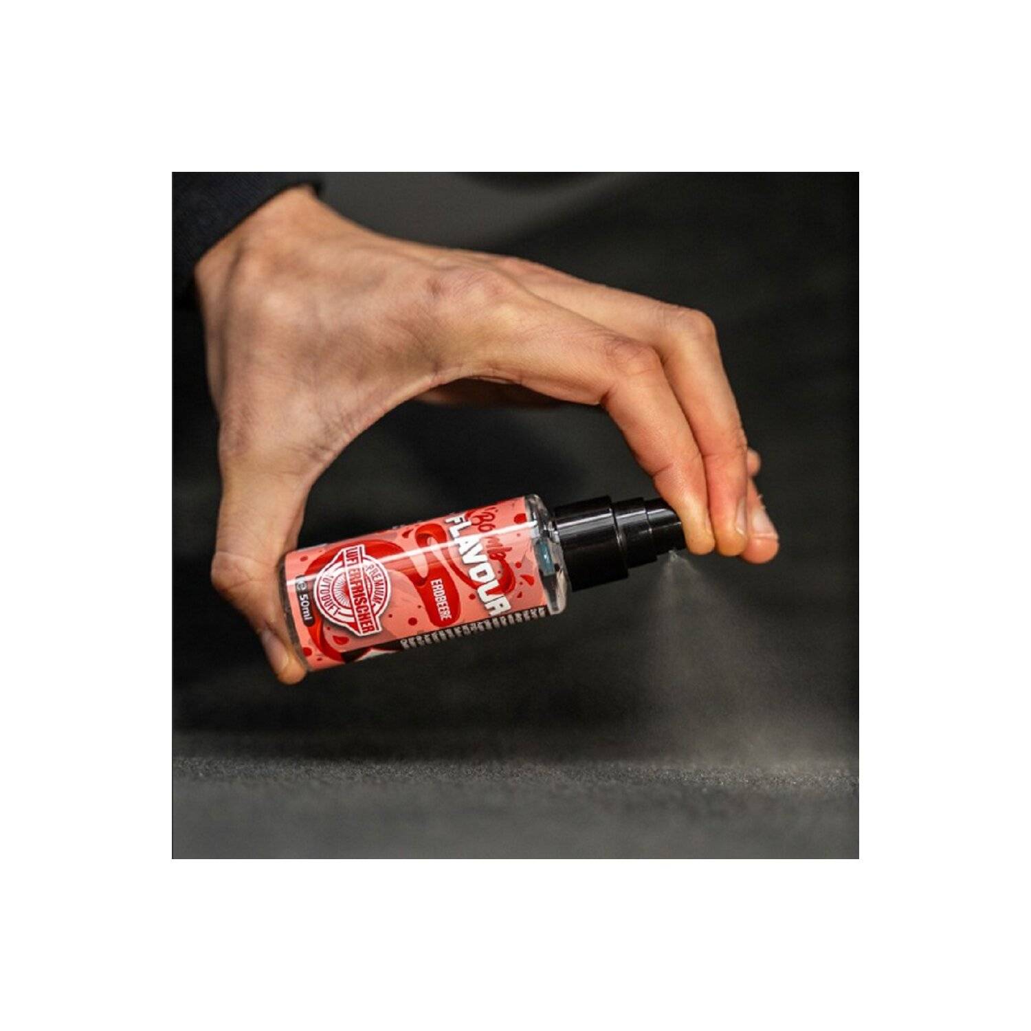 FLAVOUR BOMB Erdbeere- Autoduft mit Erdbeere Geruch - Premium Lufterfrischer für den Auto-Innenraum, 50ml