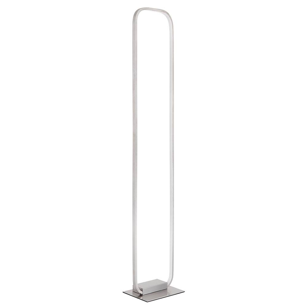 LED Standlampe Stehleuchte Wohnzimmerlampe Designleuchte Fußschalter, Metall opal nickel, 28W 1640lm warmweiß, H 130 cm