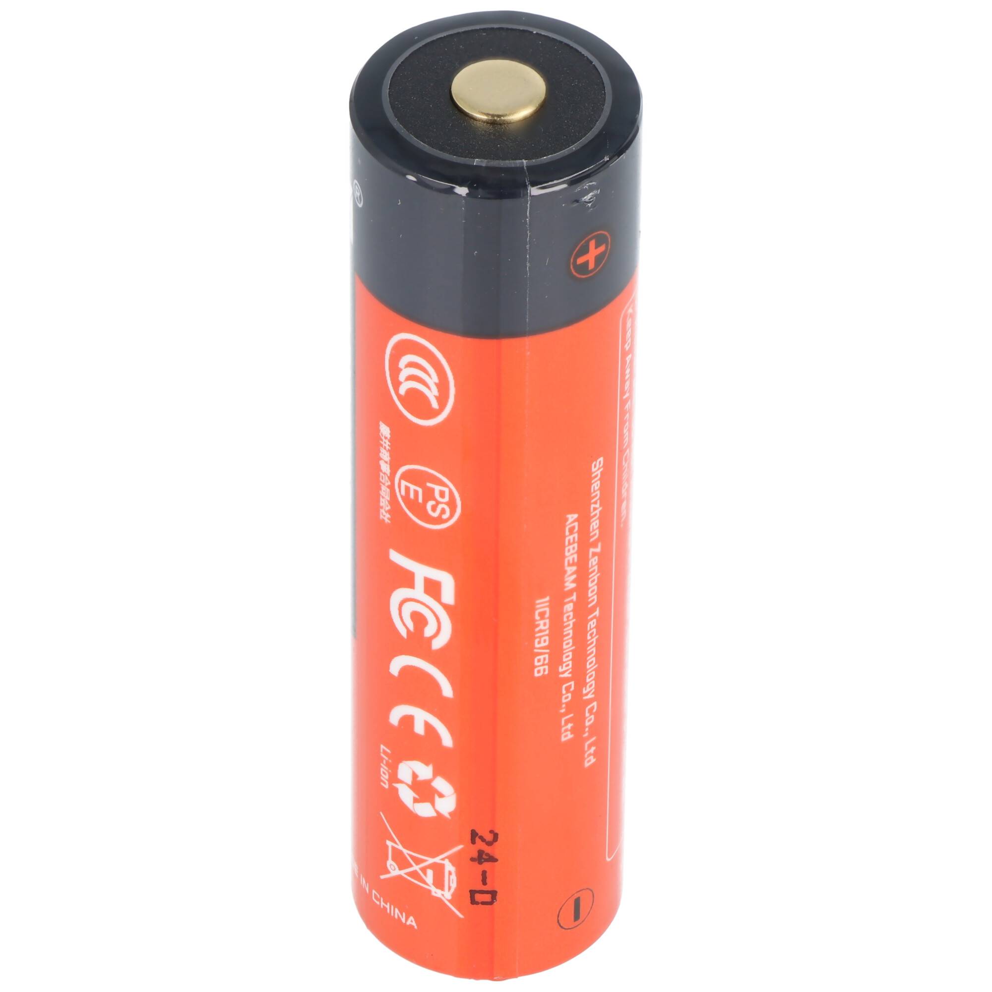 AceBeam 18650 Li-Ion Akku 3.300mAh, 15A, mit Schutzschaltung, 70,9mm x 18,7mm