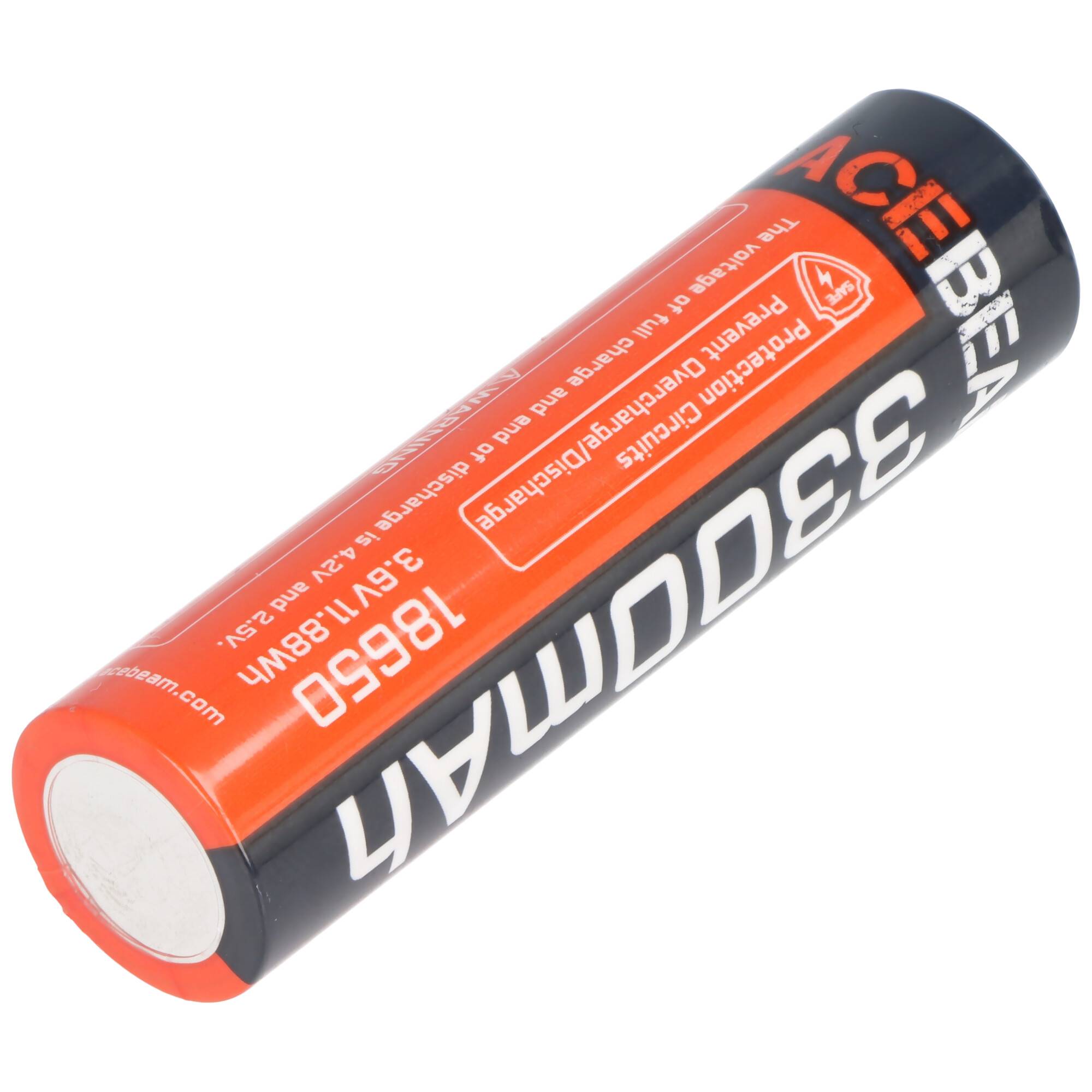 AceBeam 18650 Li-Ion Akku 3.300mAh, 15A, mit Schutzschaltung, 70,9mm x 18,7mm