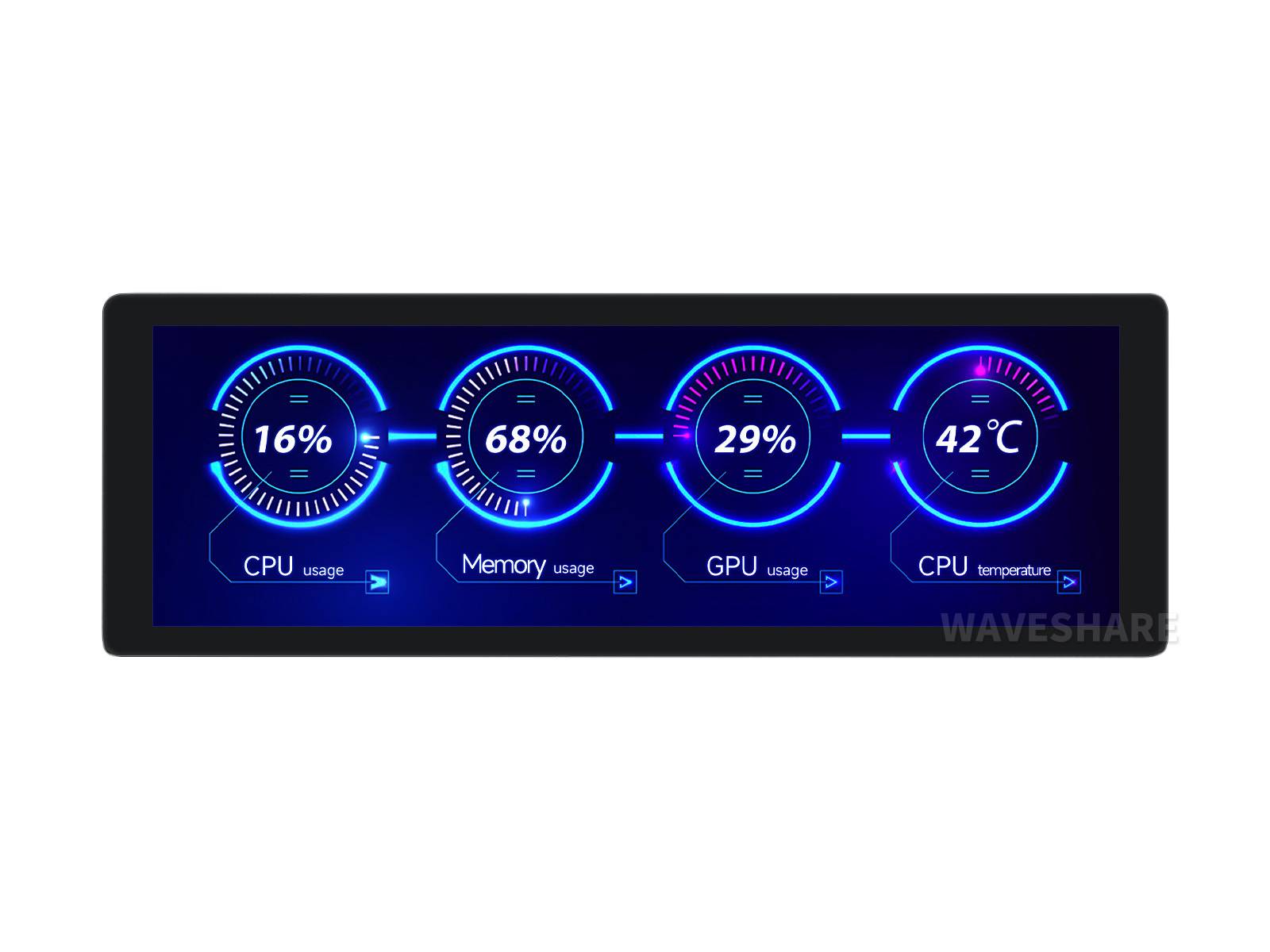 WaveShare 7.9inch IPS Touch Display 400x1280 HDMI Toughened Glass Panel 25487