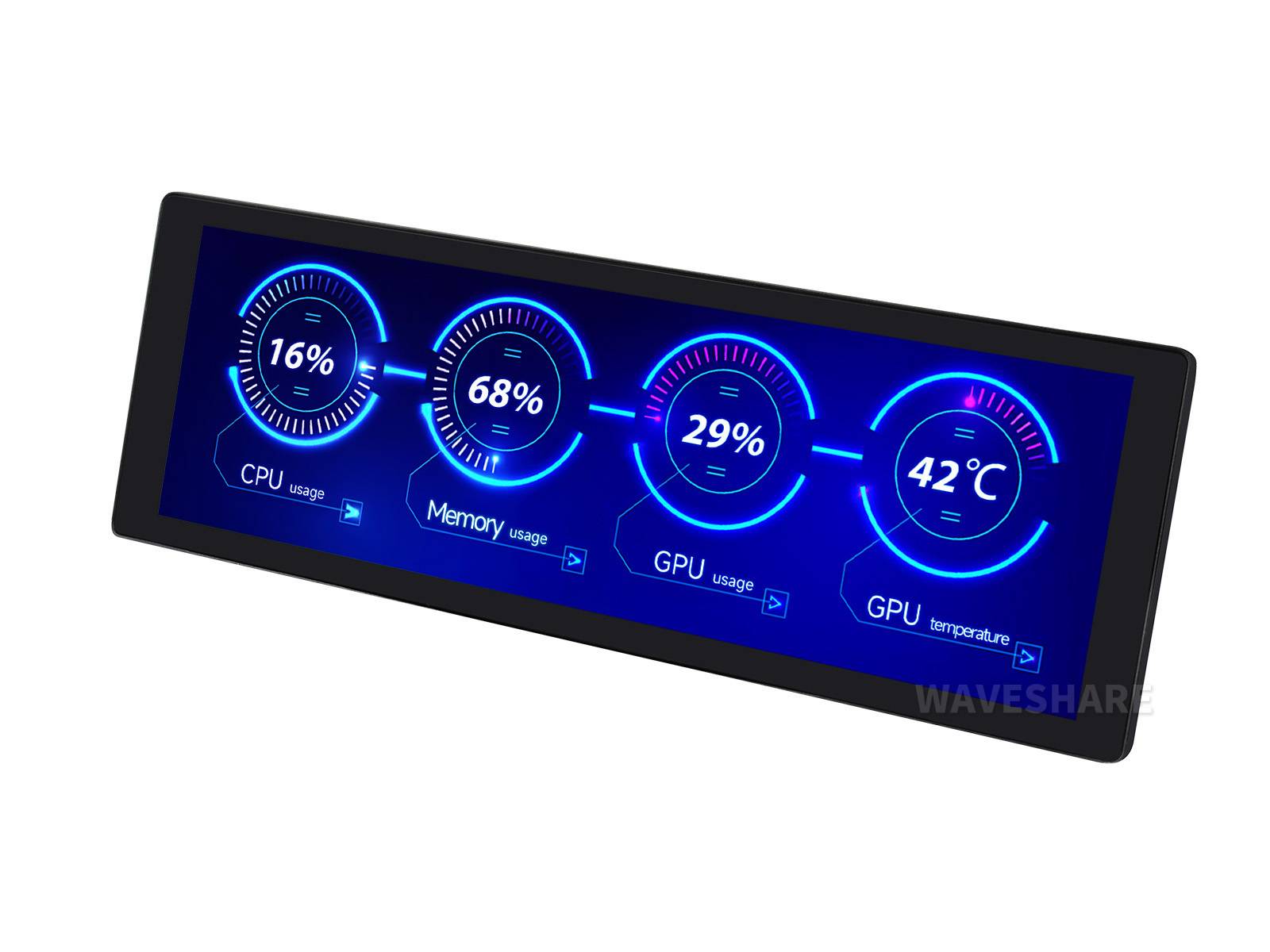 WaveShare 7.9inch IPS Touch Display 400x1280 HDMI Toughened Glass Panel 25487