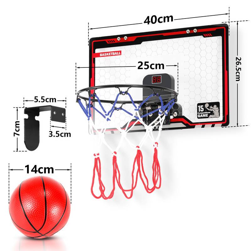 Basketballkorb Basketball-Set Backboard mit englischer Sprachansage Einschließlich Basketball und Pumpe und Ring und Netz