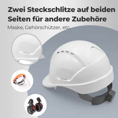 Mustbau MBU-GM16-WHI Bauhelm,Schutzhelm,Arbeitshelm,Bauarbeiterhelm,52-66cm Einstellbar Mustbau MBU-GM16-WHI Bauhelm,Schutzhelm,Arbeitshelm,Bauarbeiterhelm,52-66cm Einstellbar