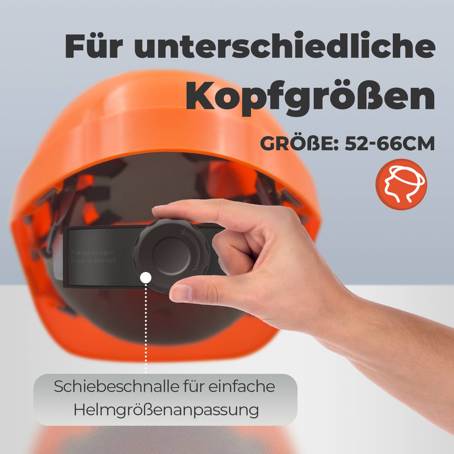 Mustbau MBU-GM16-ORA Bauhelm,Schutzhelm,Arbeitshelm,Bauarbeiterhelm,52-66cm Einstellbar