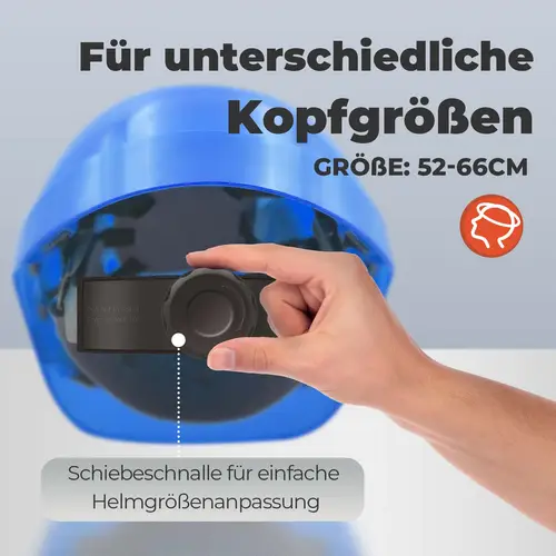Mustbau MBU-GM16-BLU Bauhelm,Schutzhelm,Arbeitshelm,Bauarbeiterhelm,52-66cm Einstellbar Mustbau MBU-GM16-BLU Bauhelm,Schutzhelm,Arbeitshelm,Bauarbeiterhelm,52-66cm Einstellbar