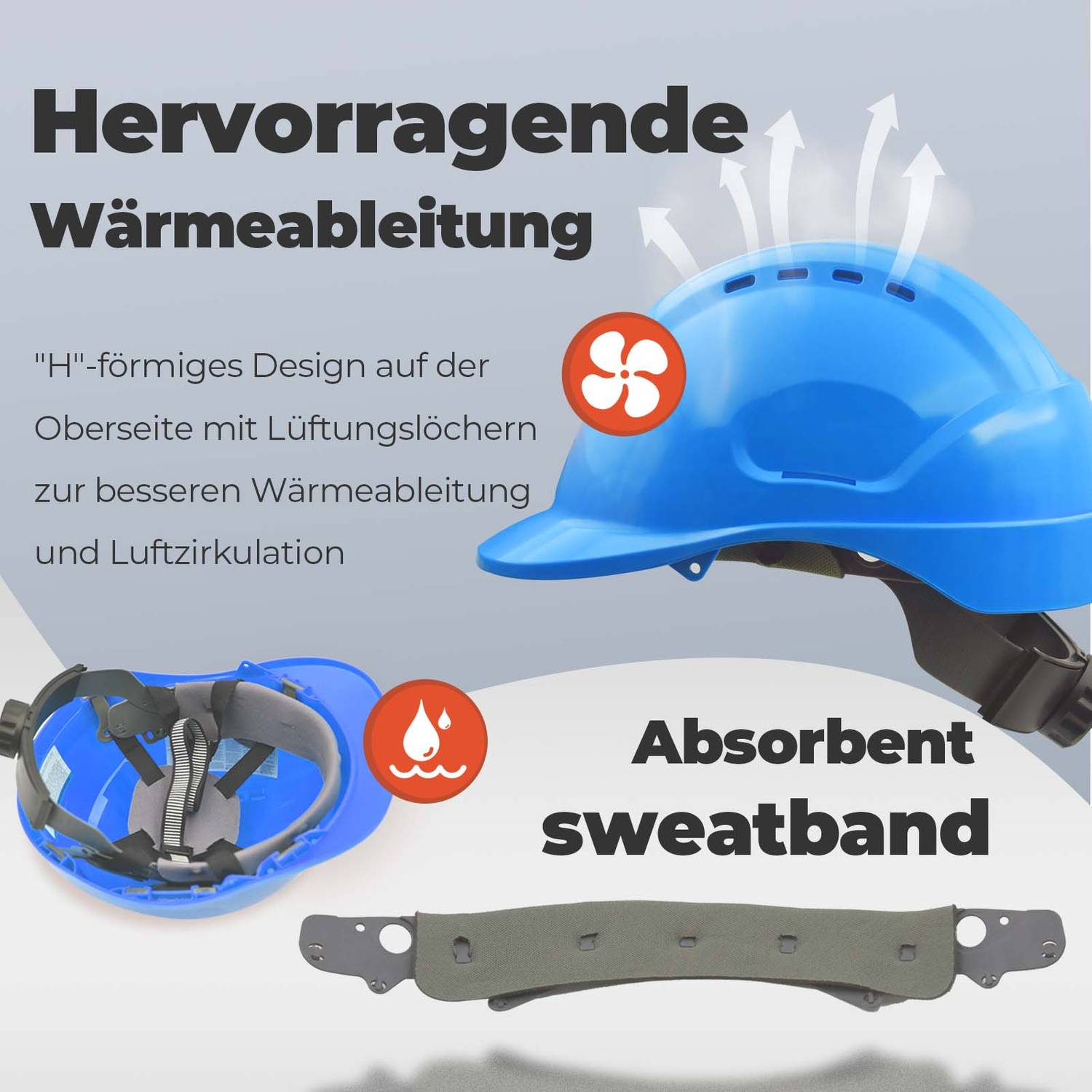 Mustbau MBU-GM16-BLU Bauhelm,Schutzhelm,Arbeitshelm,Bauarbeiterhelm,52-66cm Einstellbar