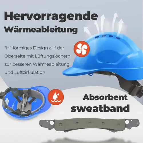 Mustbau MBU-GM16-BLU Bauhelm,Schutzhelm,Arbeitshelm,Bauarbeiterhelm,52-66cm Einstellbar Mustbau MBU-GM16-BLU Bauhelm,Schutzhelm,Arbeitshelm,Bauarbeiterhelm,52-66cm Einstellbar