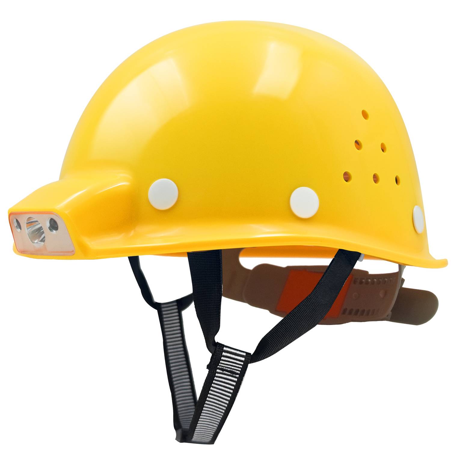 Mustbau MBU-ZC111-YEL Bauhelm,Schutzhelm,Arbeitshelm,Bauarbeiterhelm, USB-Ladegerät-Licht, 53-62cm Einstellbar