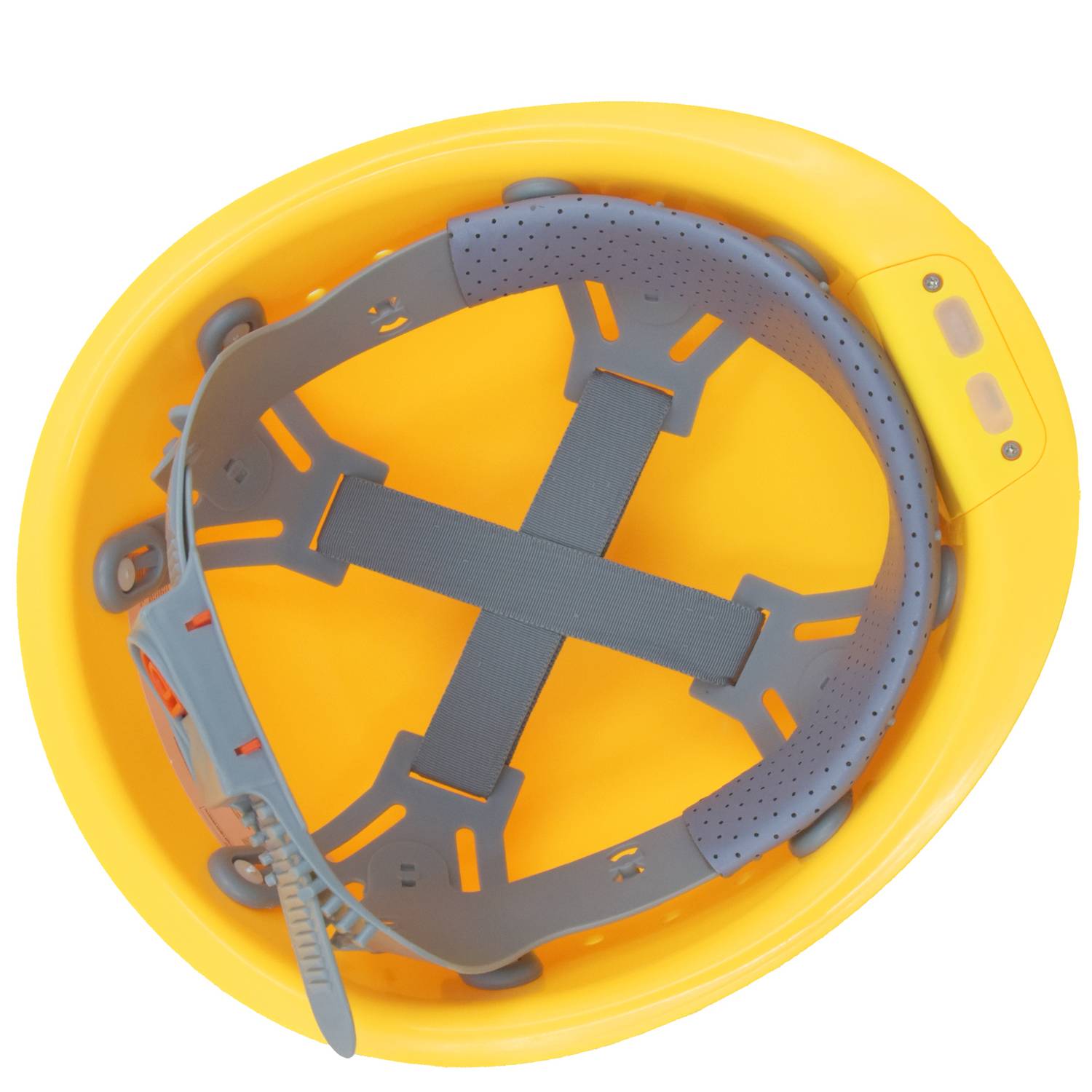 Mustbau MBU-ZC111-YEL Bauhelm,Schutzhelm,Arbeitshelm,Bauarbeiterhelm, USB-Ladegerät-Licht, 53-62cm Einstellbar