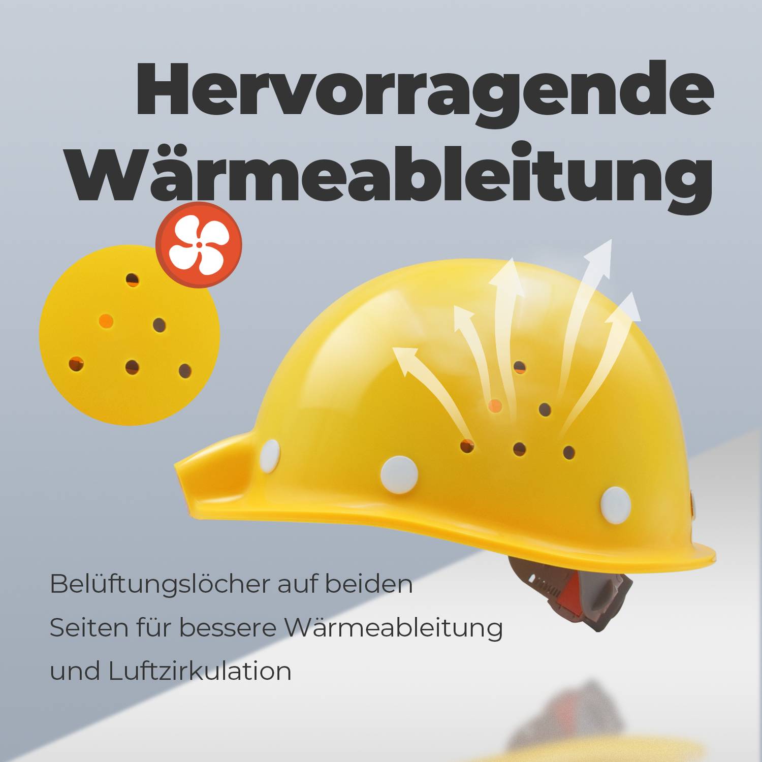 Mustbau MBU-ZC111-YEL Bauhelm,Schutzhelm,Arbeitshelm,Bauarbeiterhelm, USB-Ladegerät-Licht, 53-62cm Einstellbar