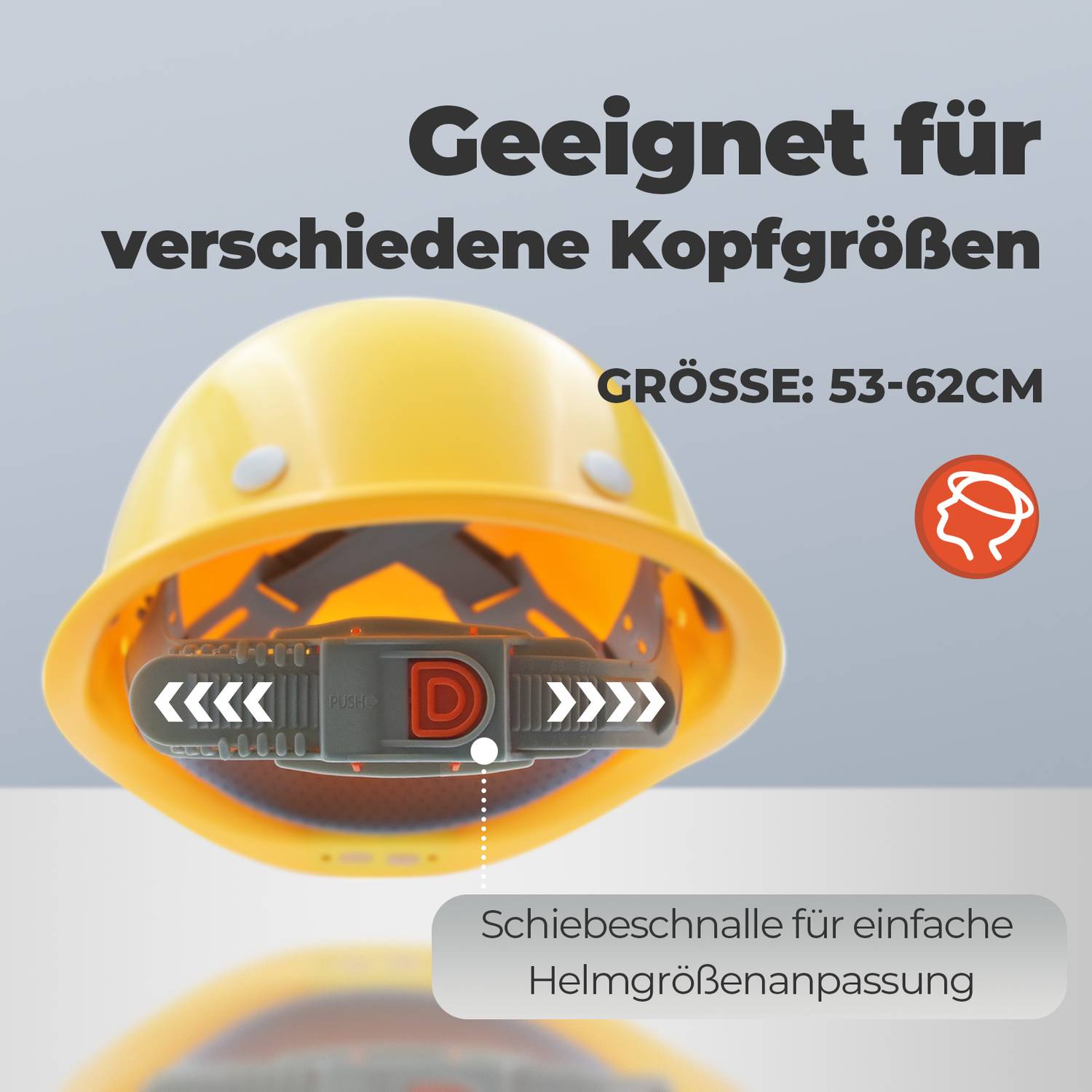 Mustbau MBU-ZC111-YEL Bauhelm,Schutzhelm,Arbeitshelm,Bauarbeiterhelm, USB-Ladegerät-Licht, 53-62cm Einstellbar