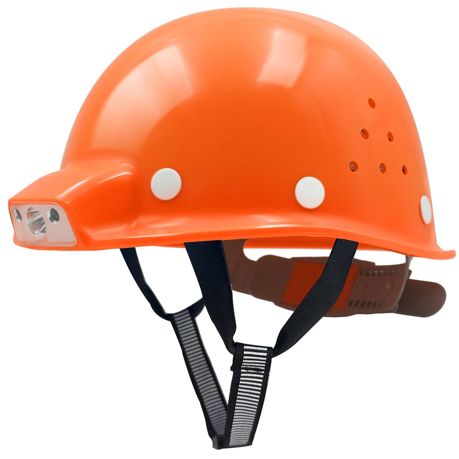 Mustbau MBU-ZC111-ORA Bauhelm,Schutzhelm,Arbeitshelm,Bauarbeiterhelm, USB-Ladegerät-Licht, 53-62cm Einstellbar