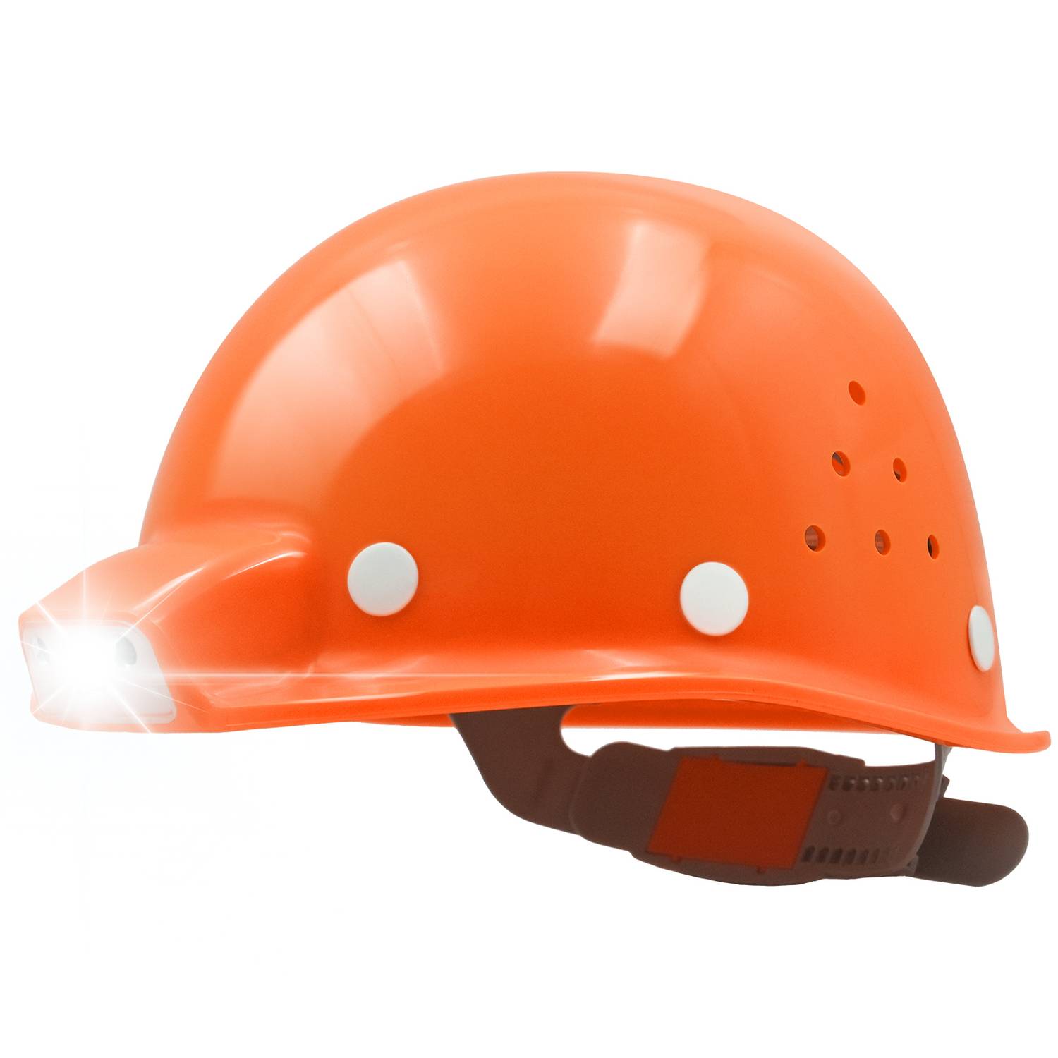 Mustbau MBU-ZC111-ORA Bauhelm,Schutzhelm,Arbeitshelm,Bauarbeiterhelm, USB-Ladegerät-Licht, 53-62cm Einstellbar