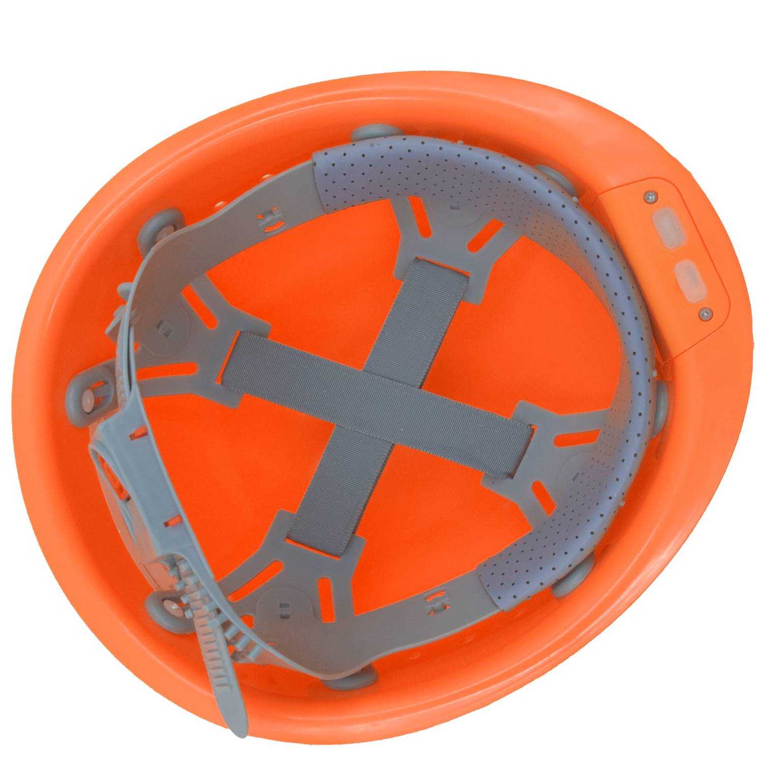 Mustbau MBU-ZC111-ORA Bauhelm,Schutzhelm,Arbeitshelm,Bauarbeiterhelm, USB-Ladegerät-Licht, 53-62cm Einstellbar