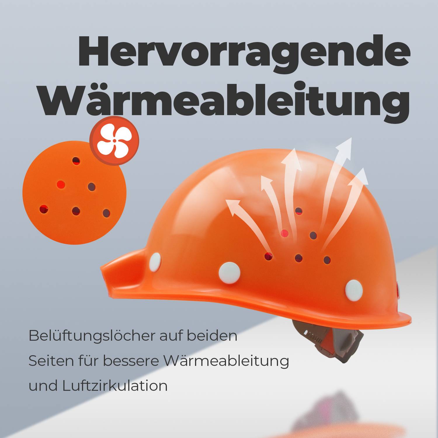 Mustbau MBU-ZC111-ORA Bauhelm,Schutzhelm,Arbeitshelm,Bauarbeiterhelm, USB-Ladegerät-Licht, 53-62cm Einstellbar