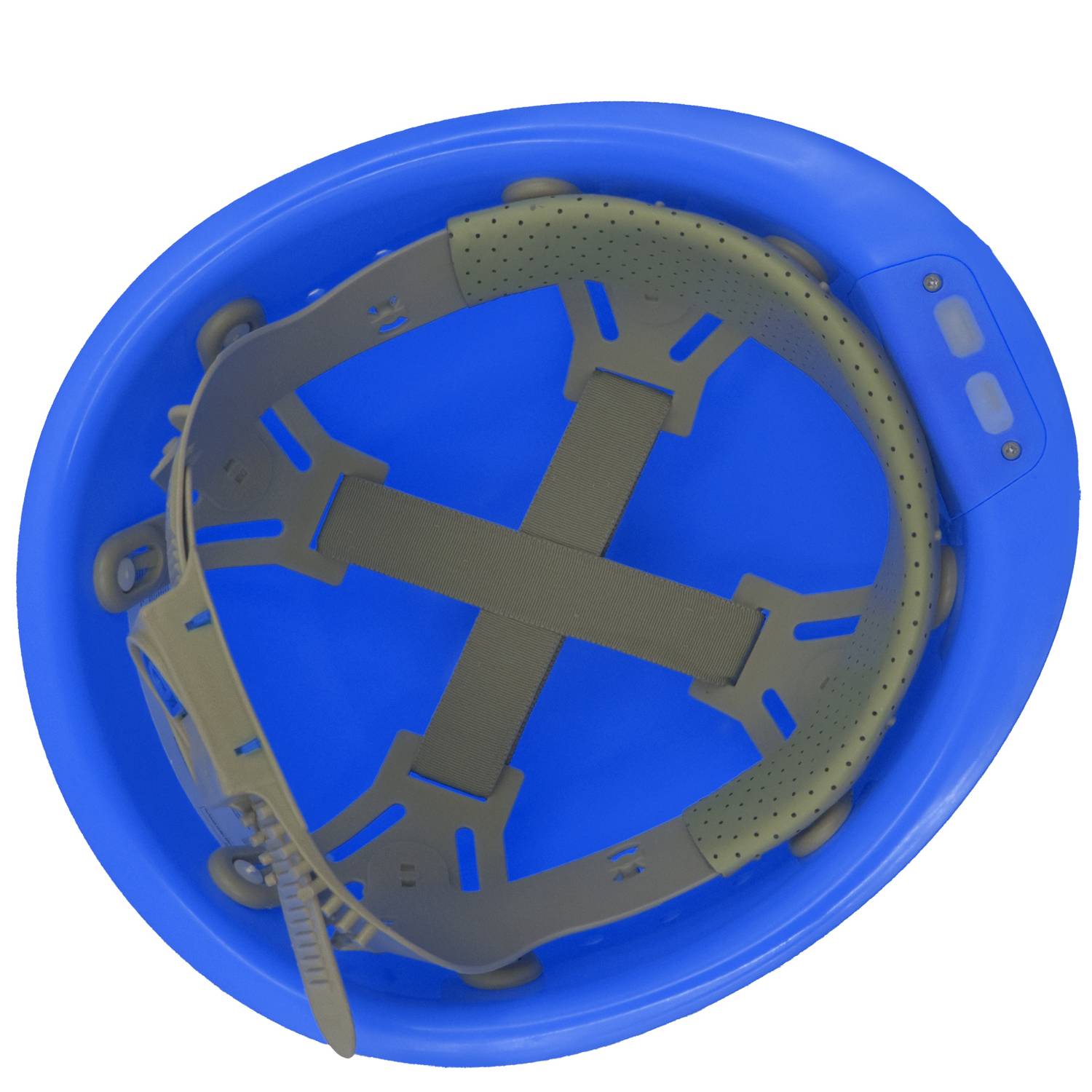 Mustbau MBU-ZC111-BLU Bauhelm,Schutzhelm,Arbeitshelm,Bauarbeiterhelm, USB-Ladegerät-Licht, 53-62cm Einstellbar