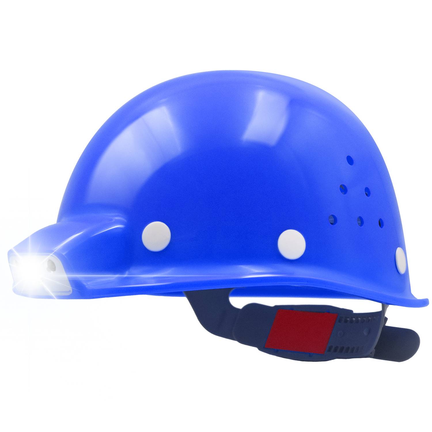 Mustbau MBU-ZC111-BLU Bauhelm,Schutzhelm,Arbeitshelm,Bauarbeiterhelm, USB-Ladegerät-Licht, 53-62cm Einstellbar